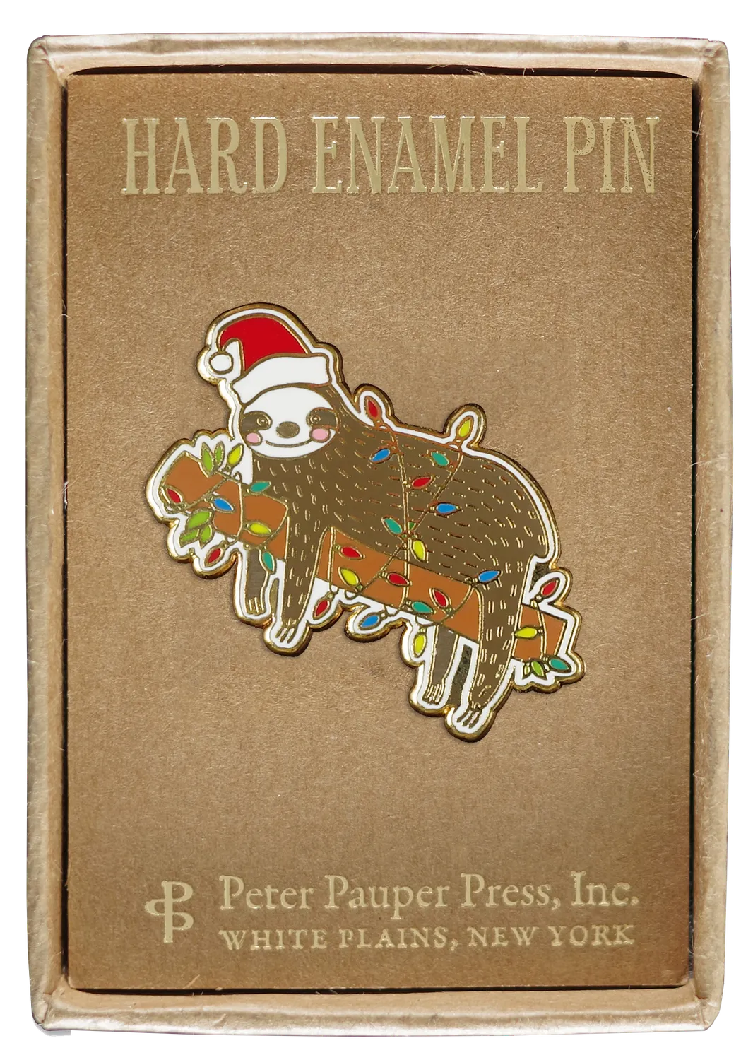 Peter Pauper Press Festive Sloth emaljenål dovendyr jul