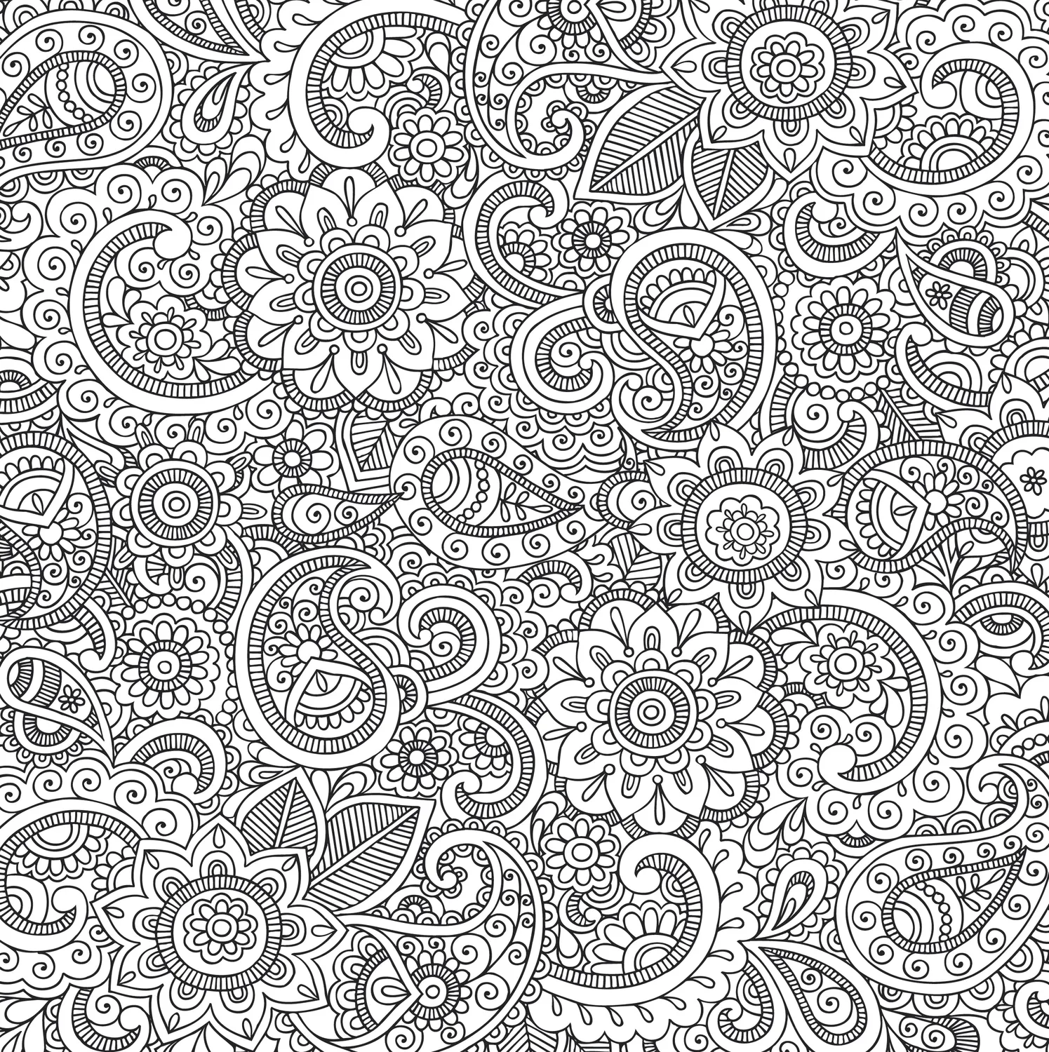 Peter Pauper Press Peaceful Paisleys fargeleggingsbok paisley