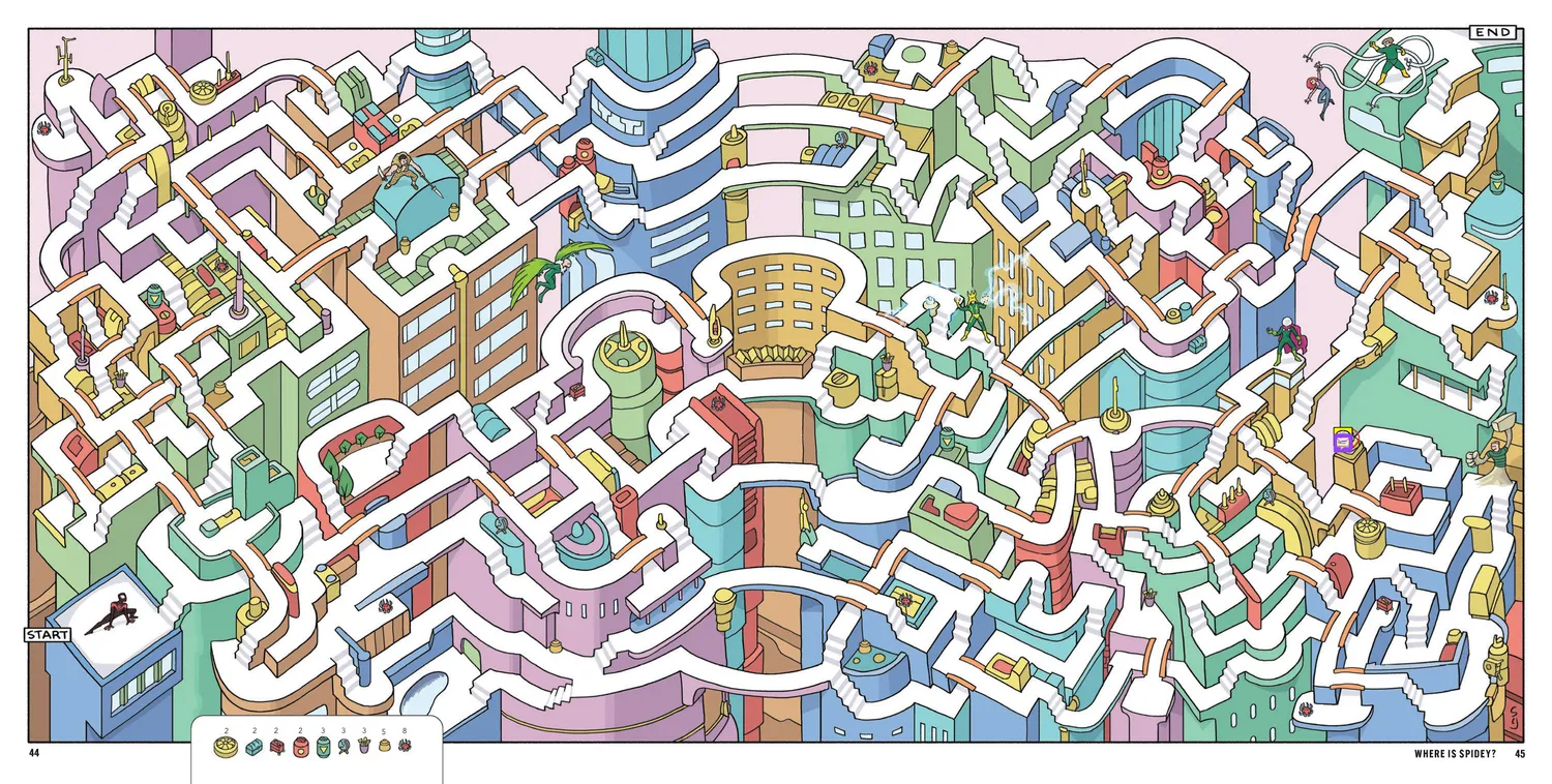 Marvel Spider-Verse Mazes pocket labyrintbok