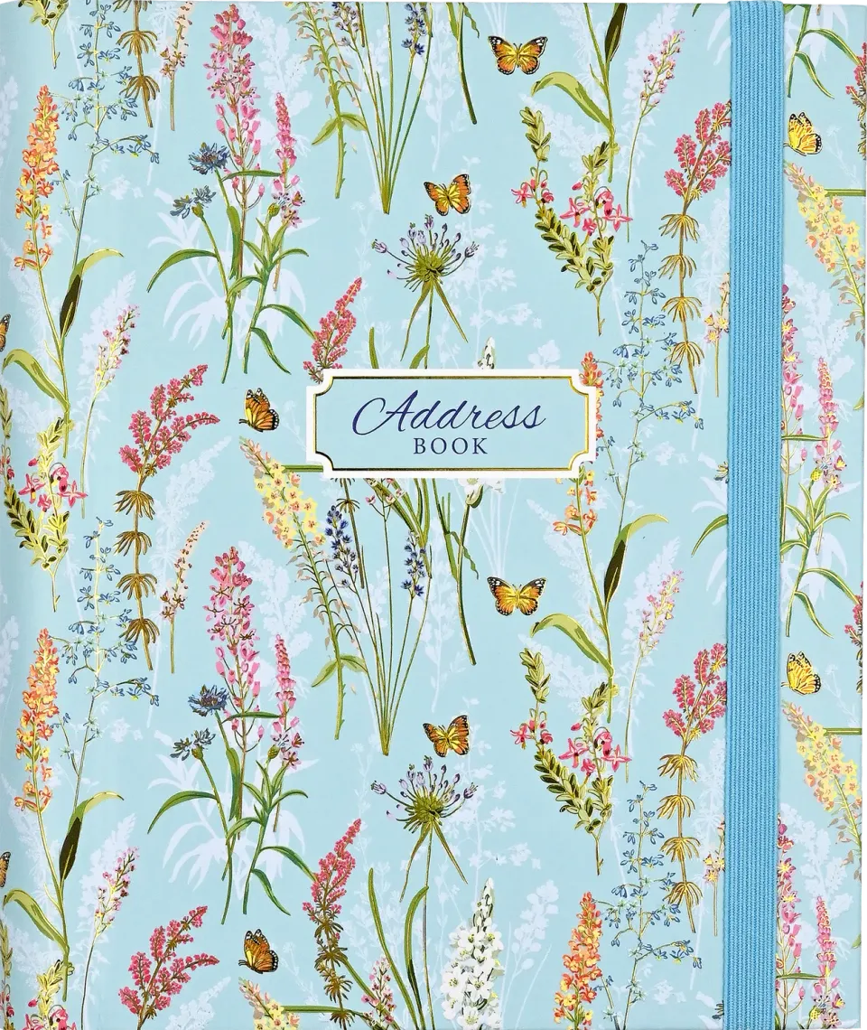Peter Pauper Press Blooms & Butterflies adressebok stor 350 kontakter