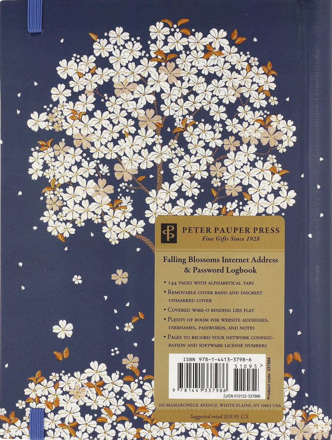 Peter Pauper Press Falling Blossoms passordbok stor kirsebær