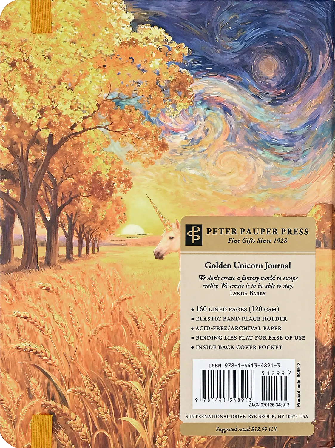 Peter Pauper Press Golden Unicorn notatbok gullkant