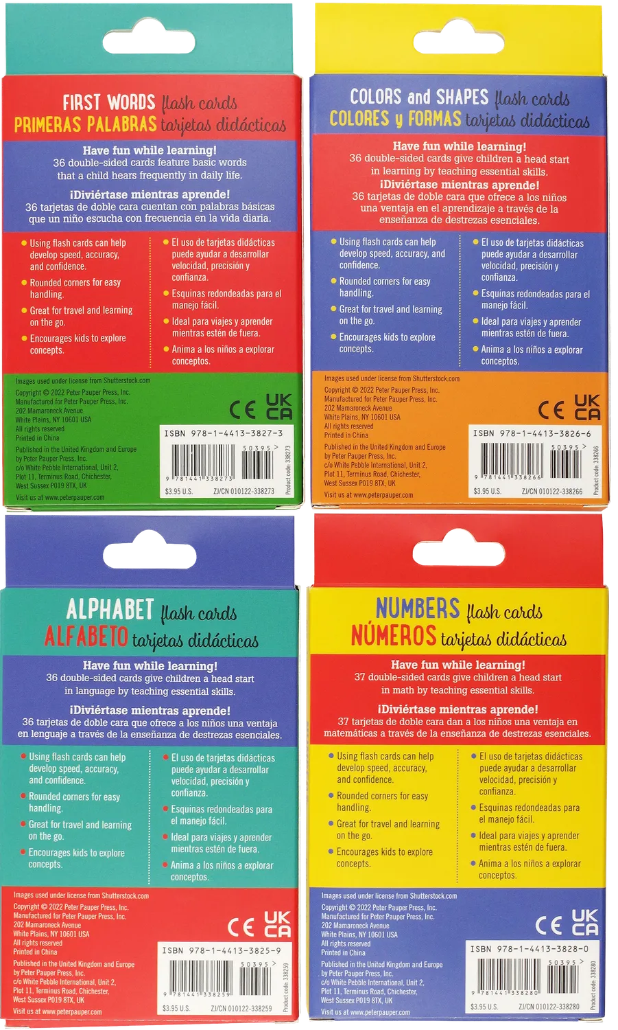 Peter Pauper Press Bilingual flashkort 4-pakning 145 kort