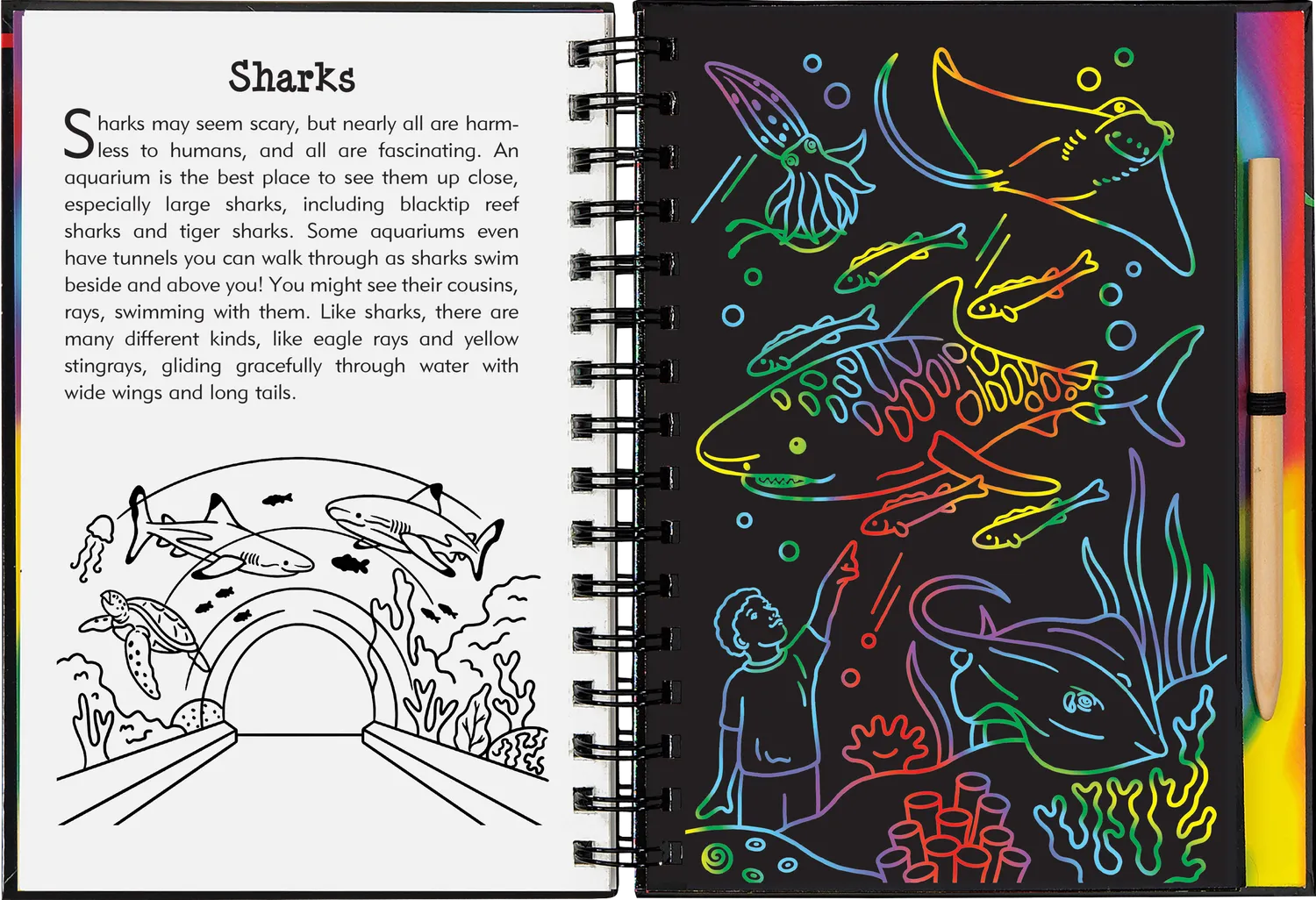 Peter Pauper Press Aquarium Scratch and Sketch skrapebok barn