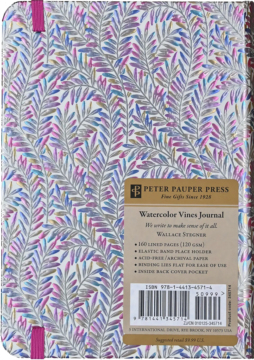 Peter Pauper Press Watercolor Vines journal linjert blomst