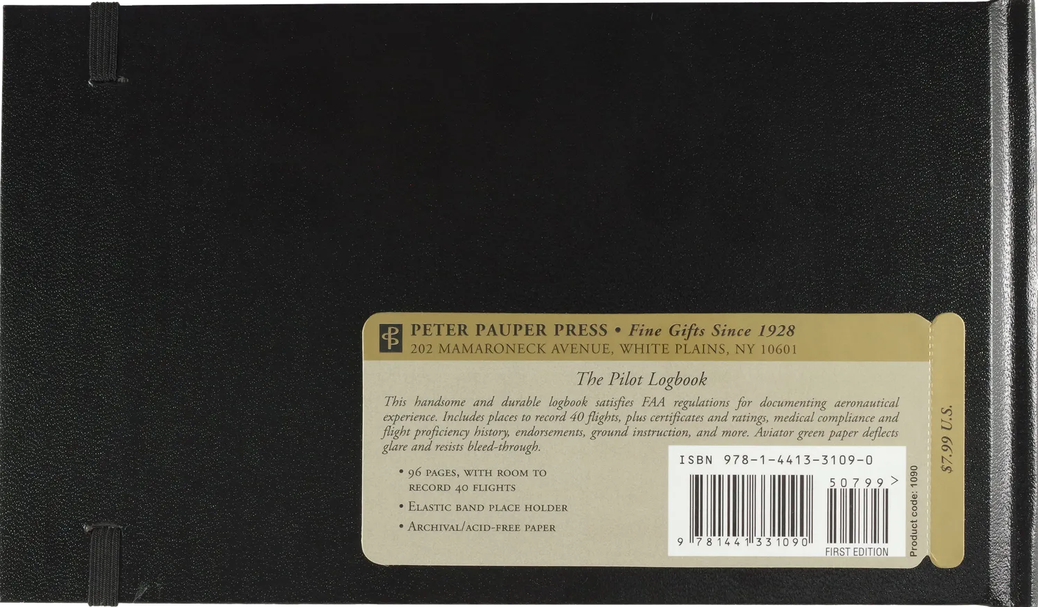 Peter Pauper Press Pilot loggbok 96 sider grønn