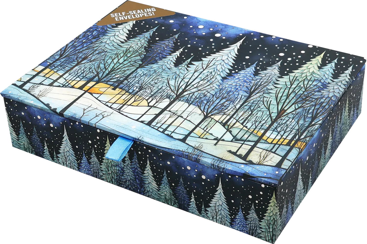 Peter Pauper Press Winter Nightfall julekort 20 stk gullfolie