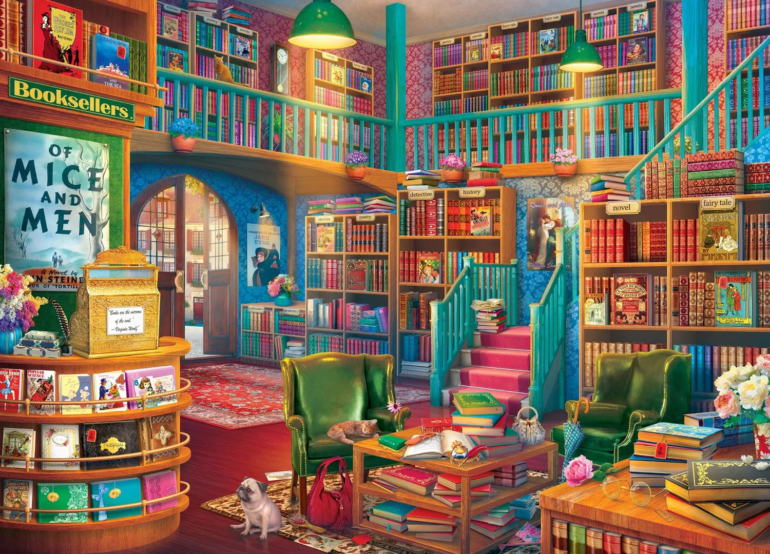 Peter Pauper Press Wonderful Bookshop puslespill 500 brikker bokhandel