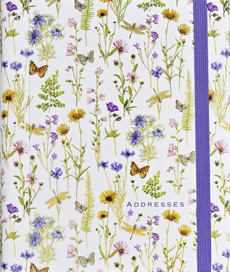 Peter Pauper Press Wildflower Garden adressebok large gullfolie