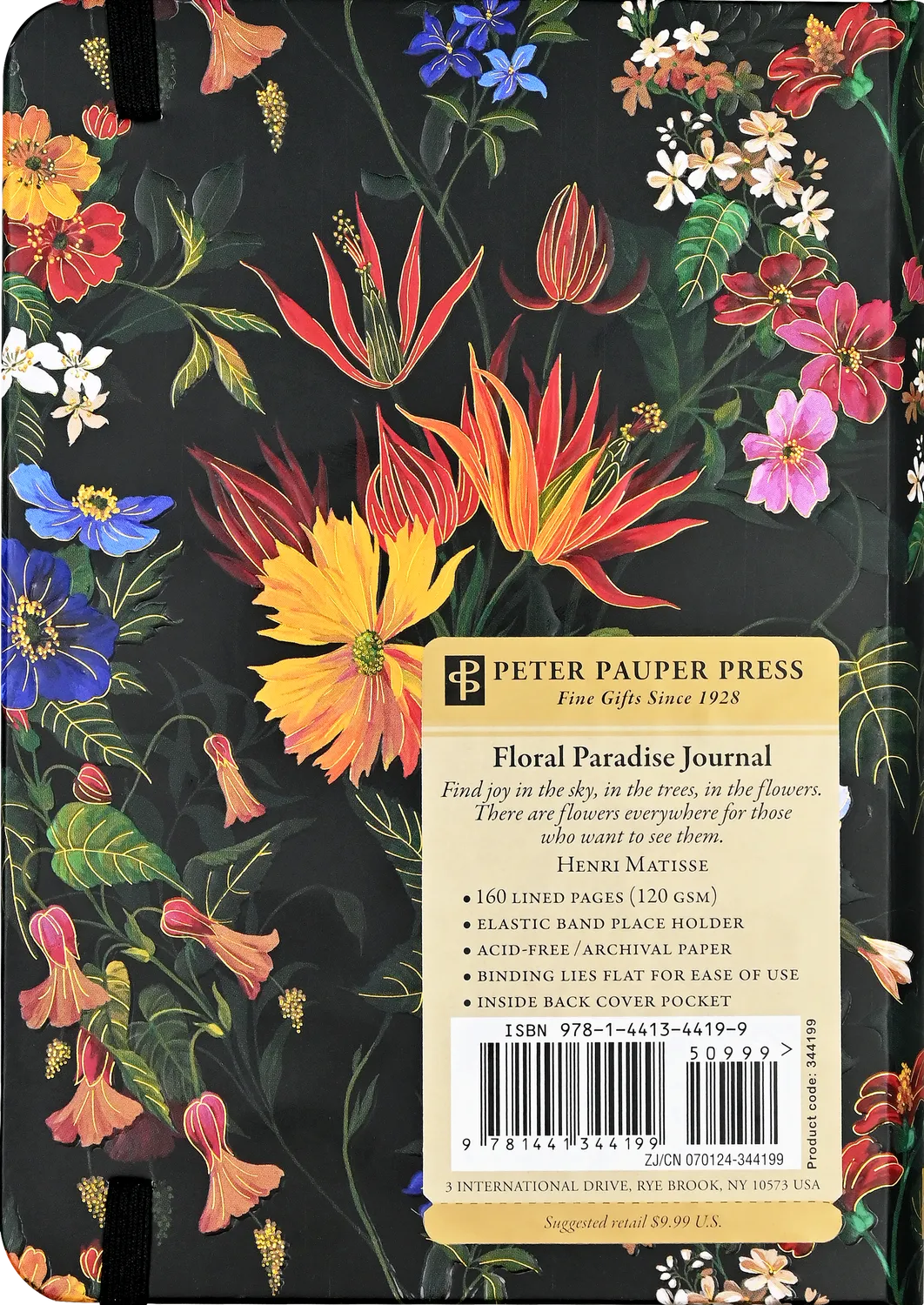 Peter Pauper Press Floral Paradise notatbok linjert blomster