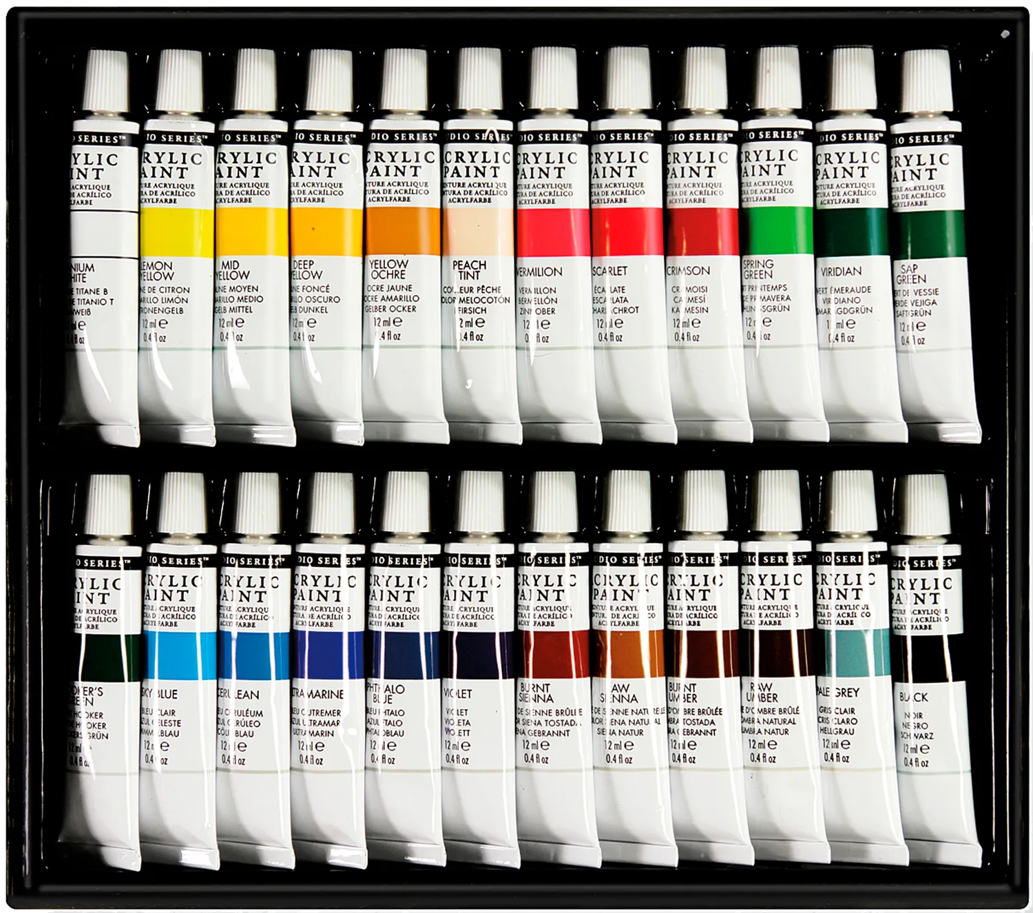 Peter Pauper Press Studio Series Acrylic Paint Set akrylmaling 24 farger