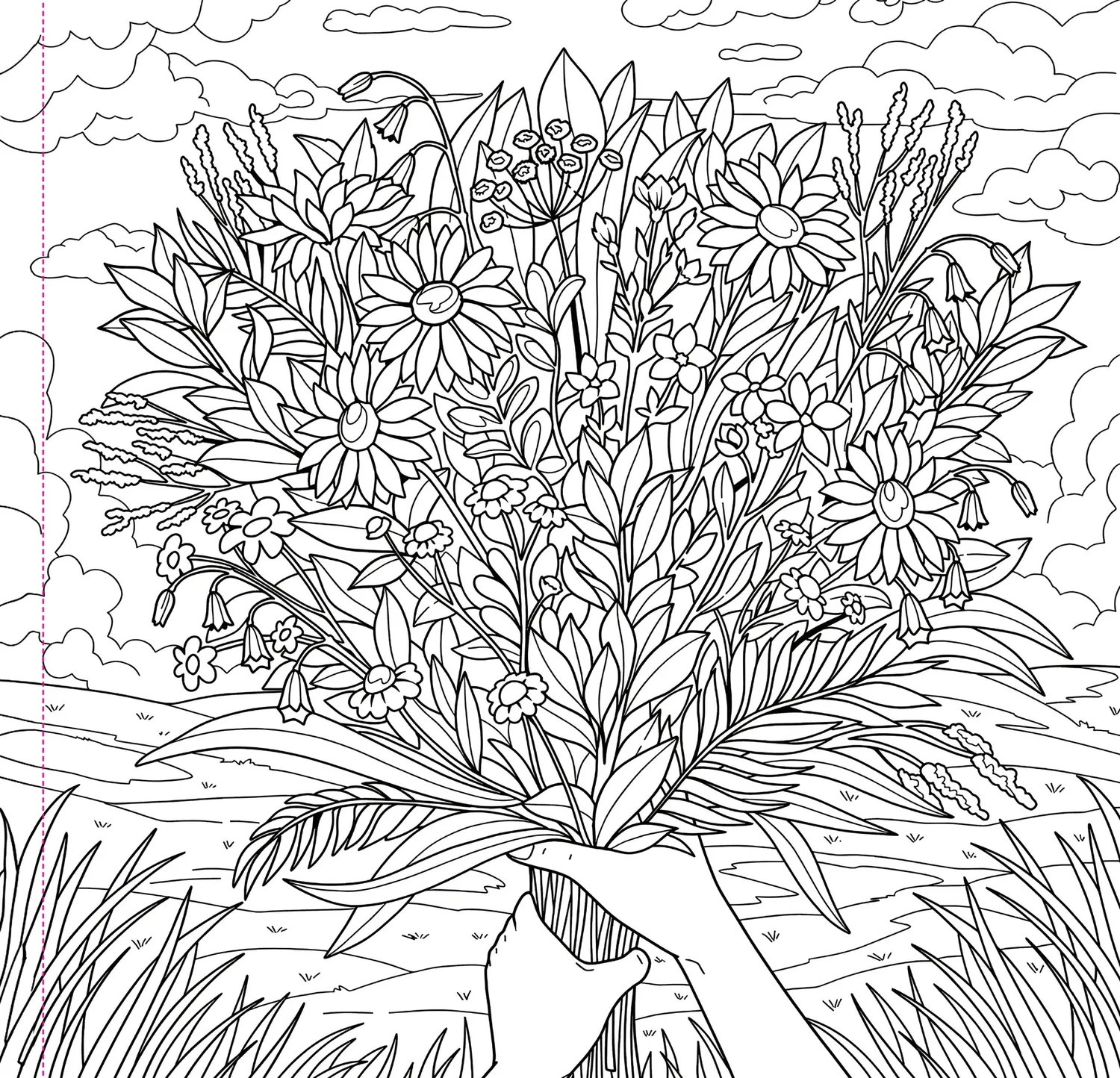 Peter Pauper Press Wildflowers fargebok voksen 31 motiv