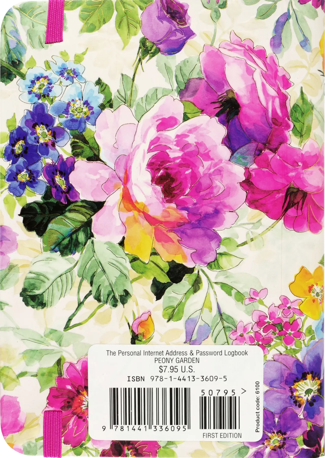 Peter Pauper Press Peony Garden passordbok loggbok