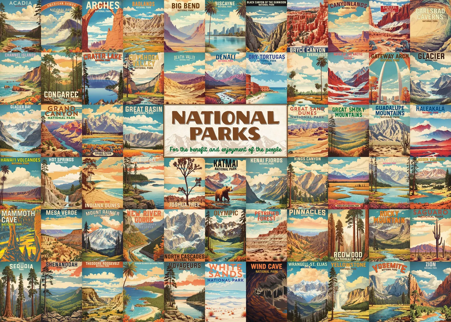 Peter Pauper Press National Parks puslespill 1000 brikker