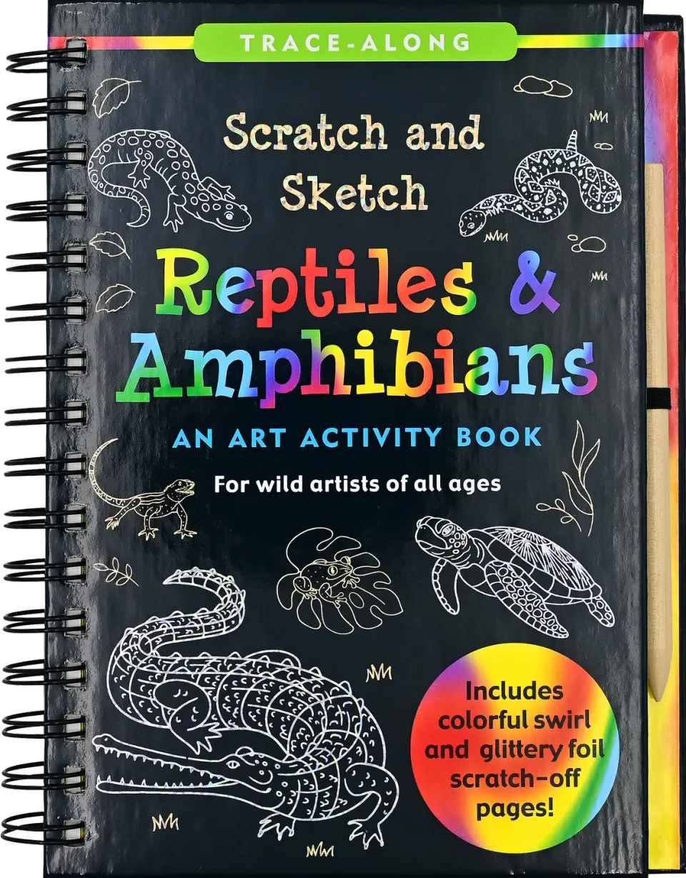 Peter Pauper Press Scratch and Sketch Reptiles & Amphibians skrapebok for barn