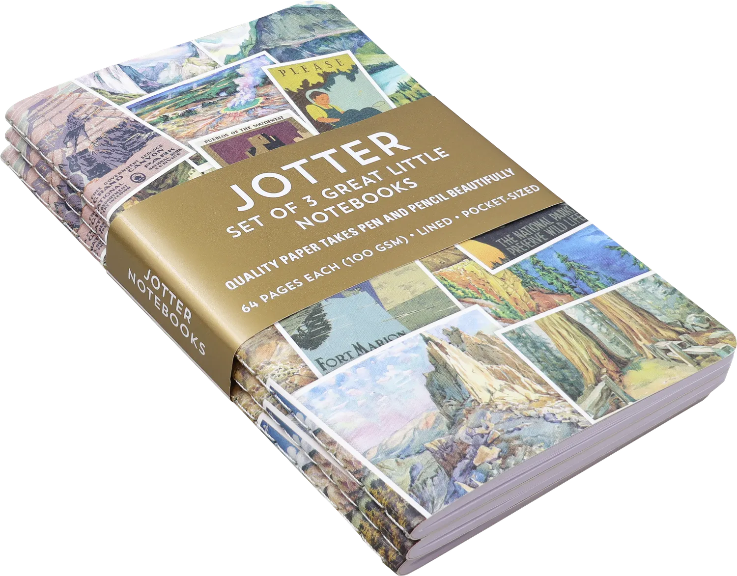 Peter Pauper Press Jotter Mini Notebooks National Parks notatbok 3-pk