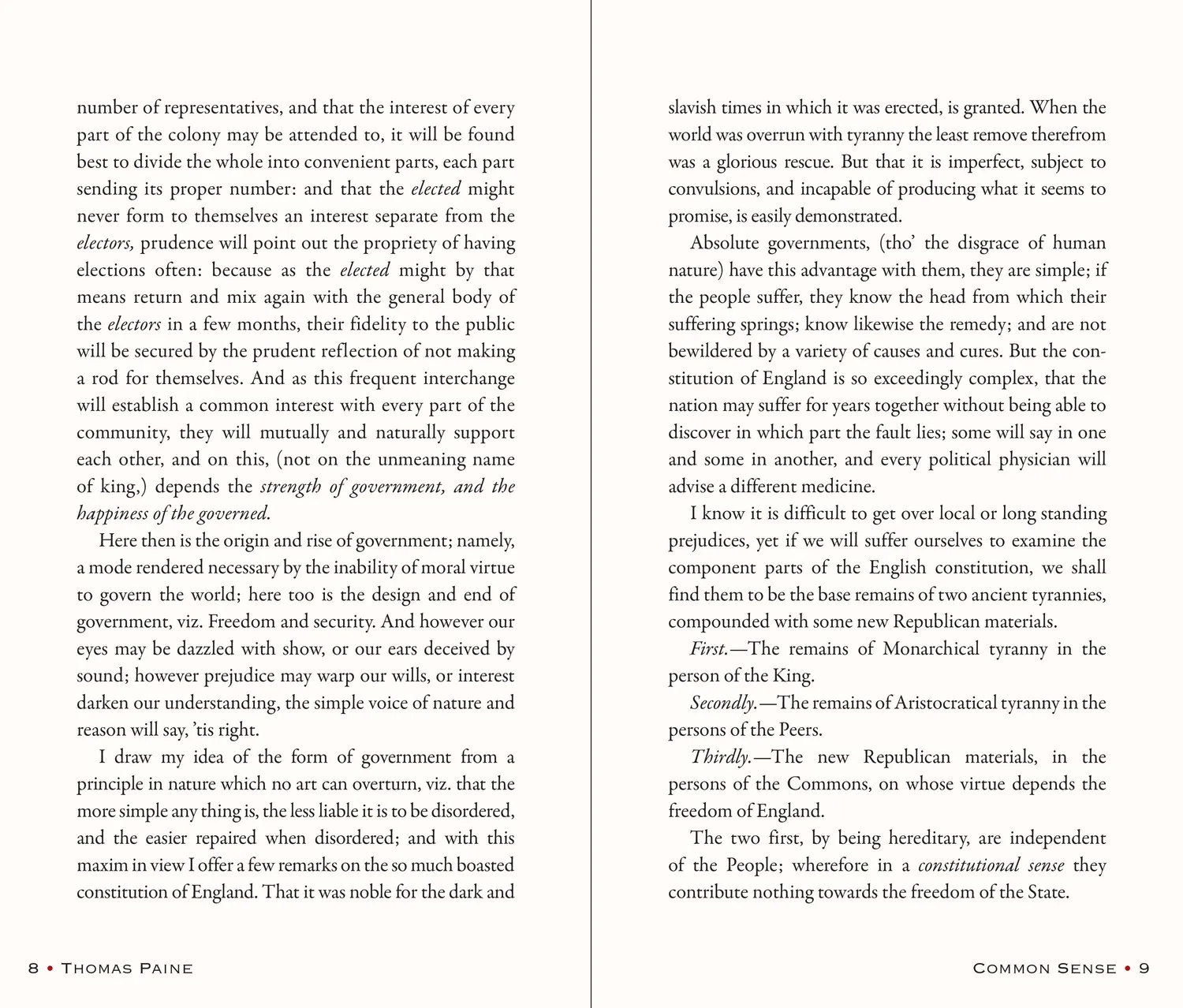 Peter Pauper Press Common Sense gaveutgave Thomas Paine