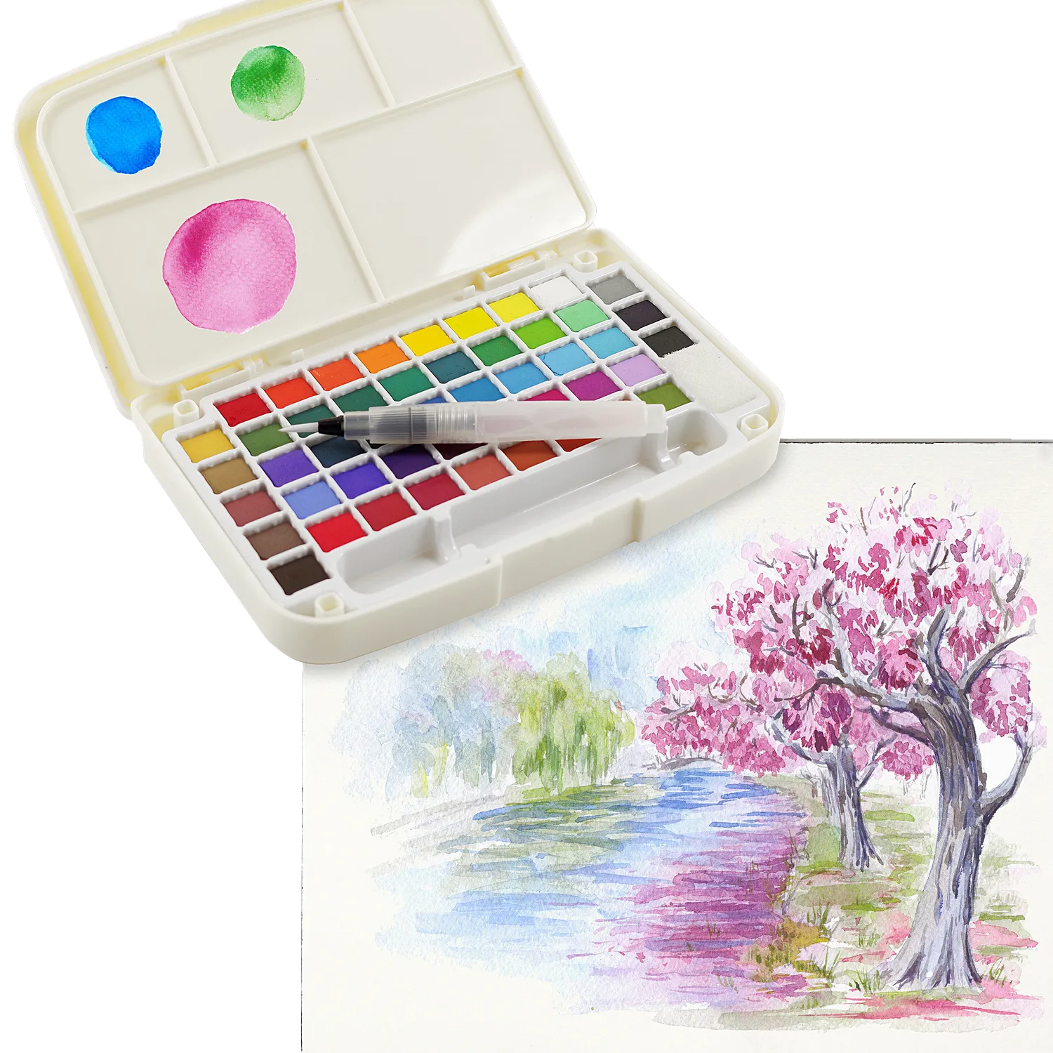 Peter Pauper Press Studio Series Watercolor Field Kit akvarellsett 48