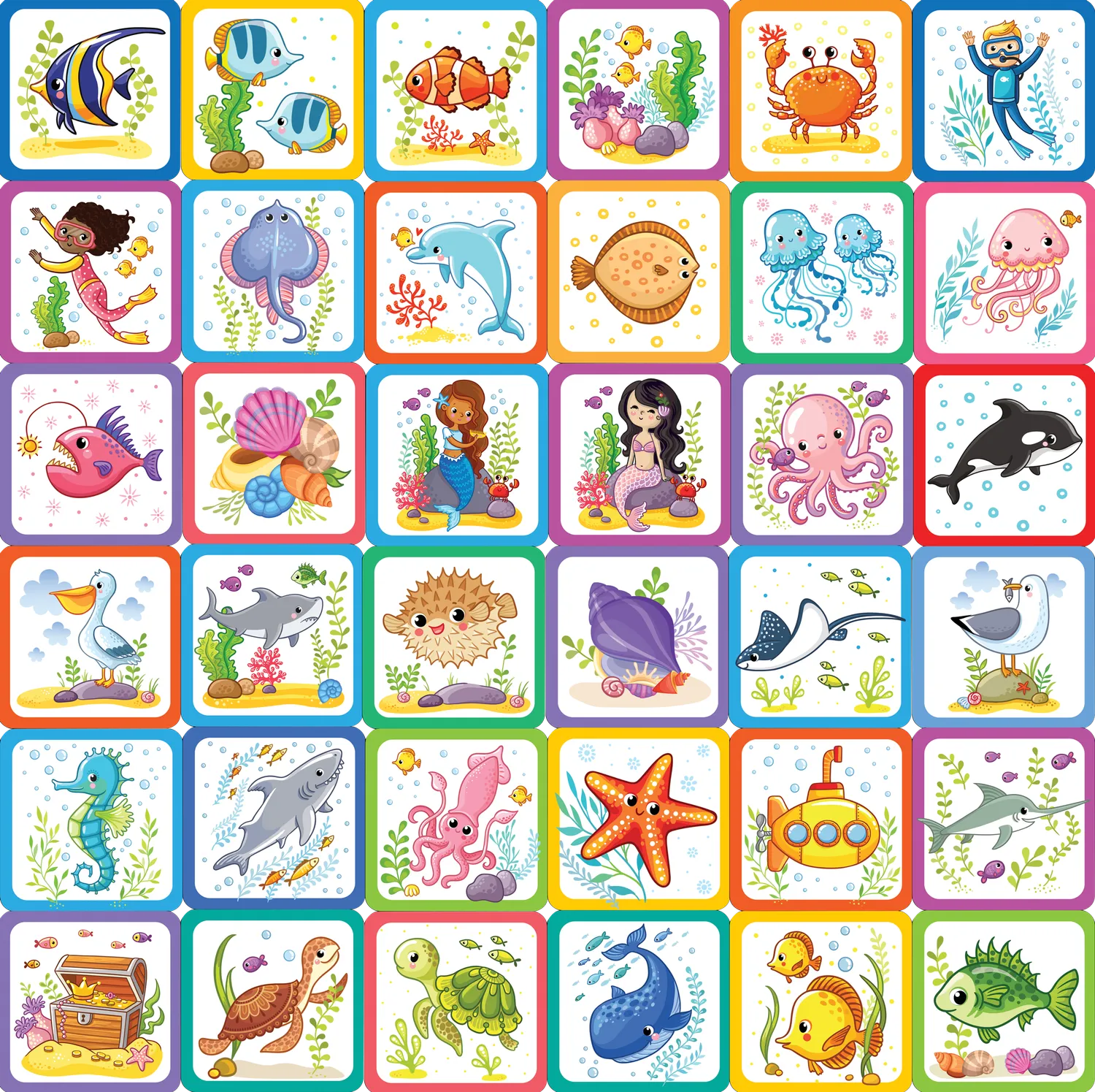 Peter Pauper Press Under the Sea memoryspill 72 kort havmotiv