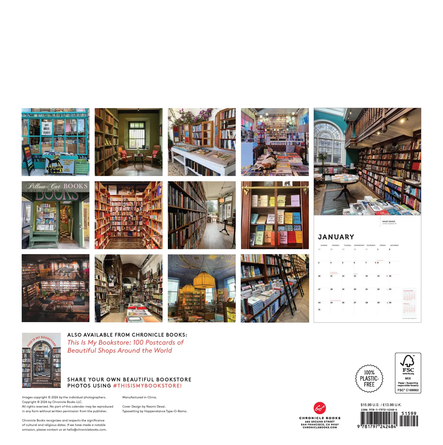Abrams & Chronicle Books This Is My Bookstore veggkalender 2027