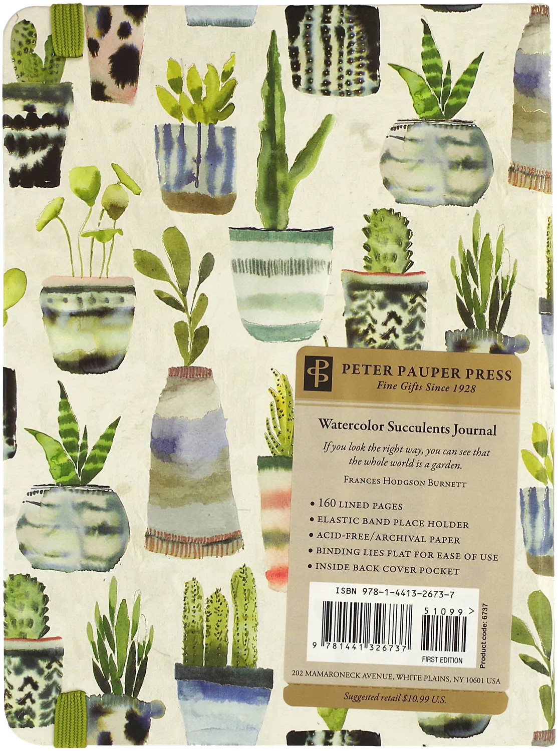 Peter Pauper Press Succulents notatbok linjert 160 sider