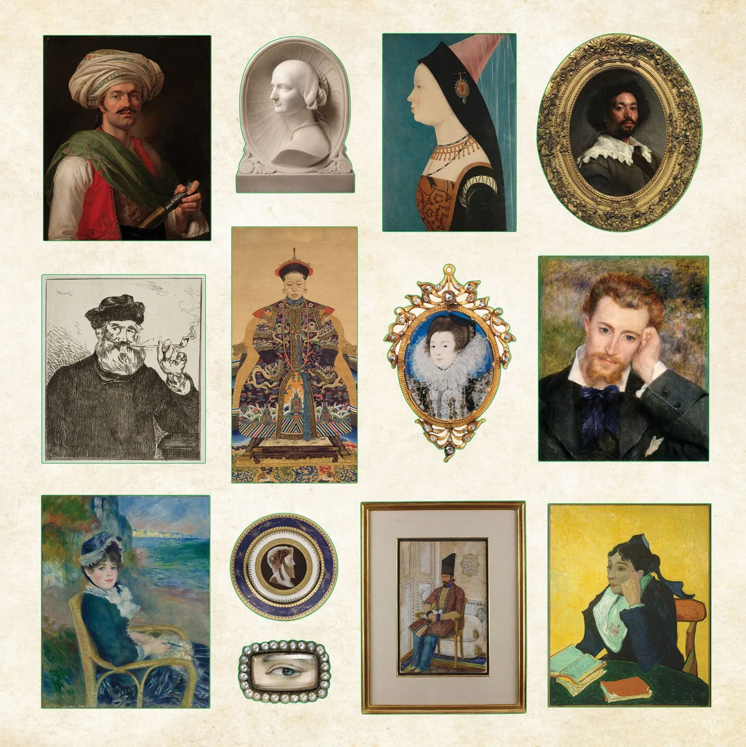 Peter Pauper Press Museum Treasures klistremerkebok 740 stk kunst