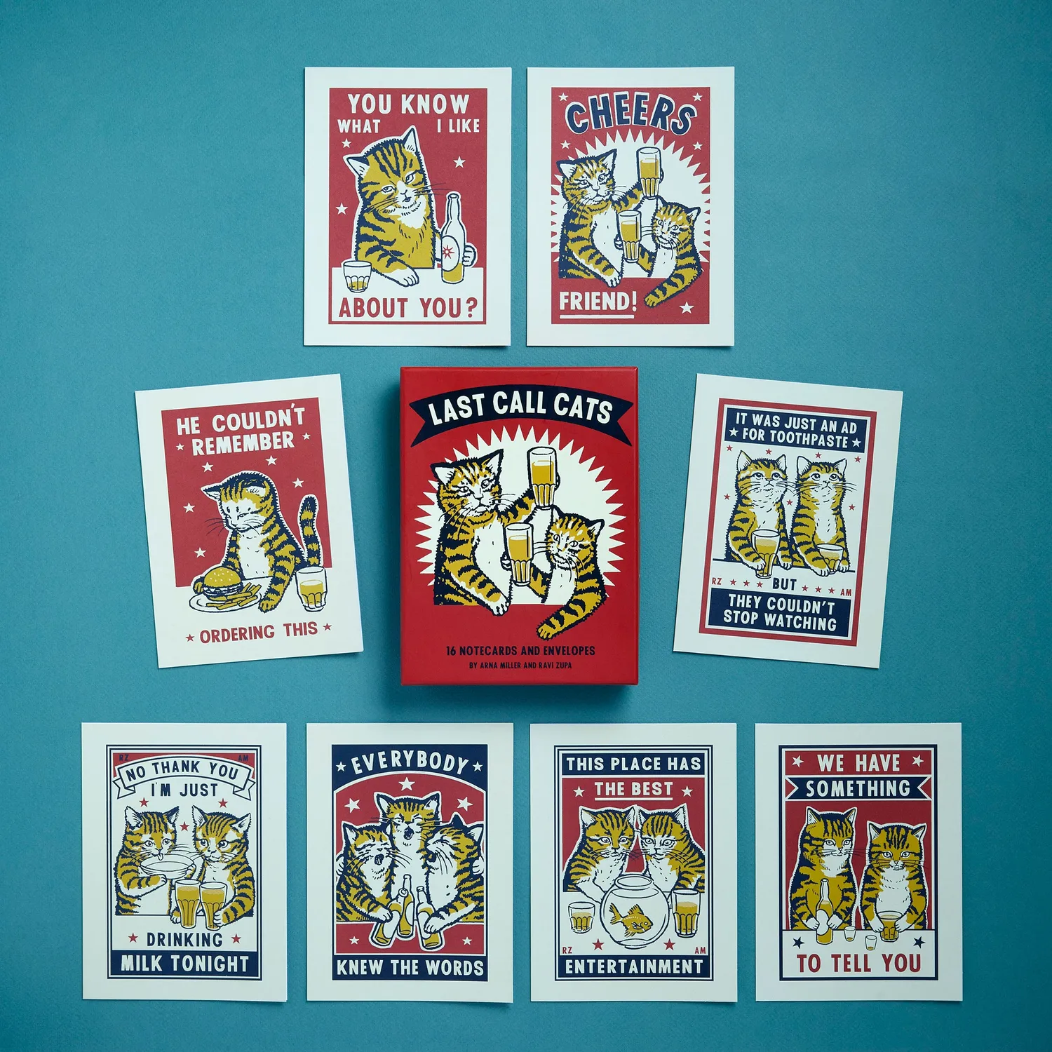 Last Call Cats notecards kortsett 16 katter