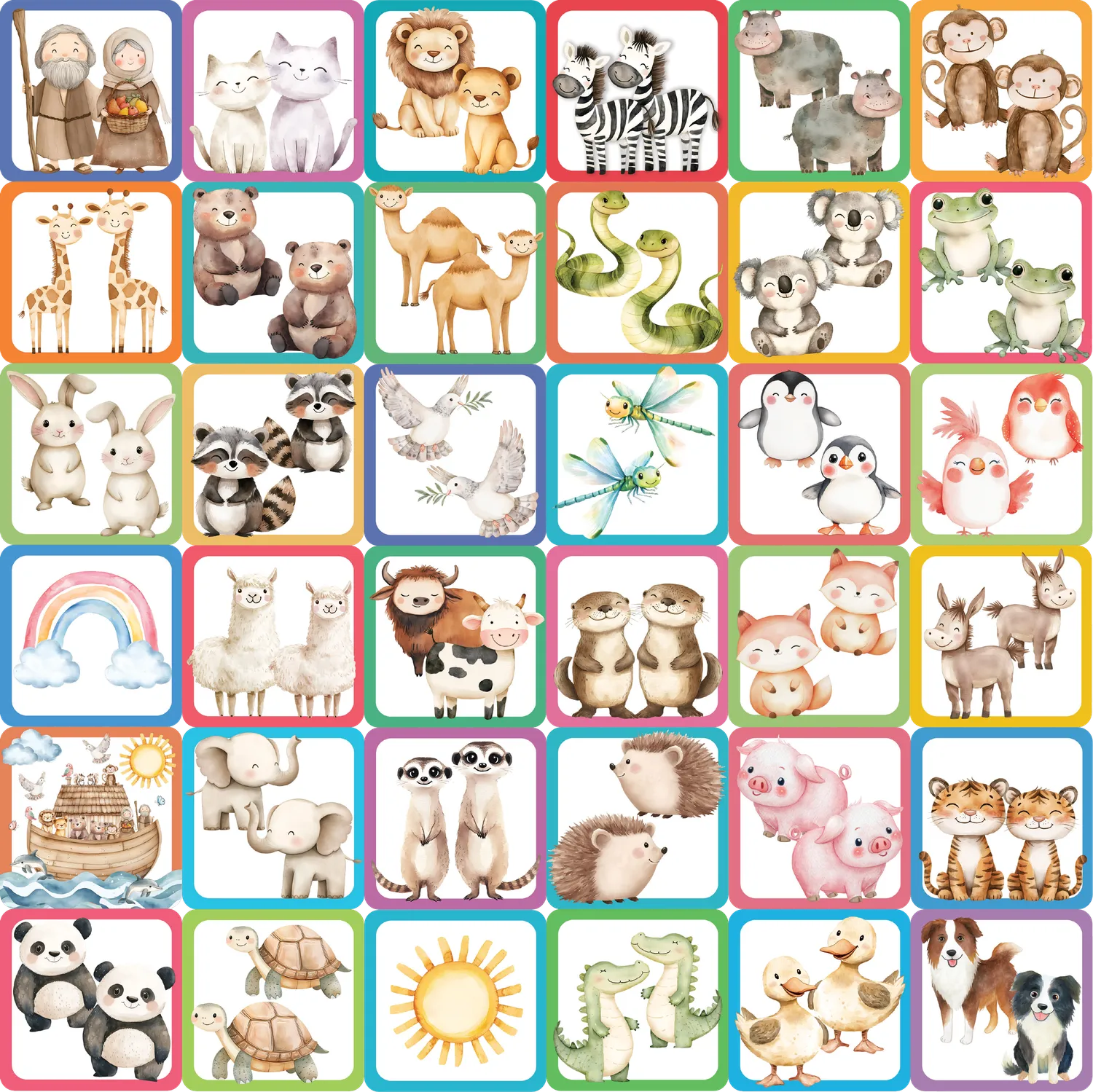 Peter Pauper Press Noah's Ark Memory Match huskespill 72 kort