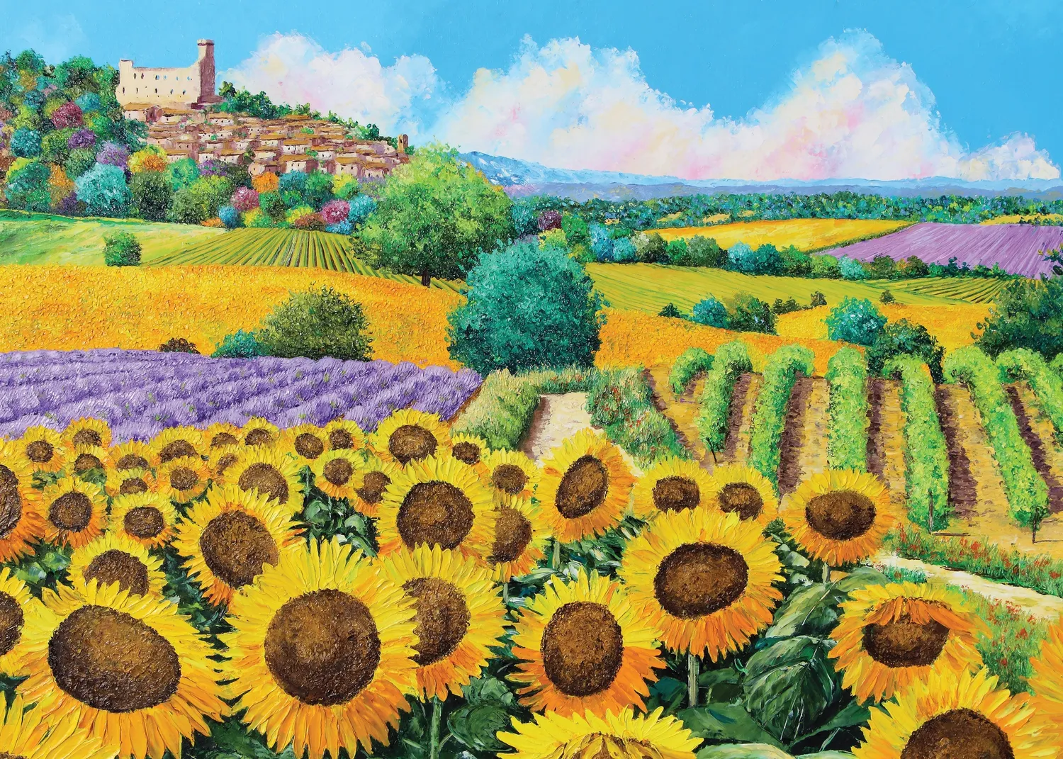 Peter Pauper Press Sunflowers & Vineyards puslespill 1000 brikker