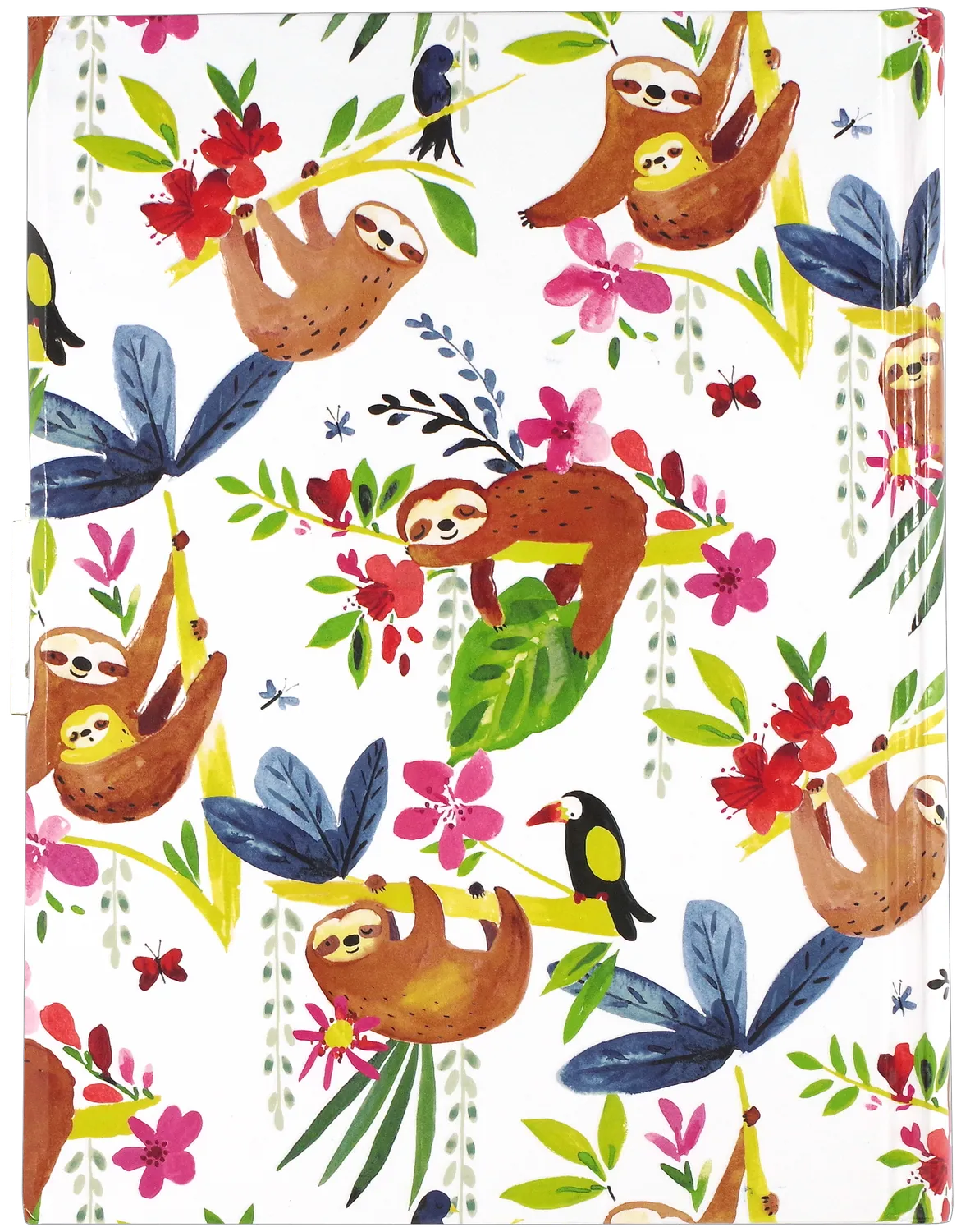 Peter Pauper Press Swinging Sloths journal med lås linjert