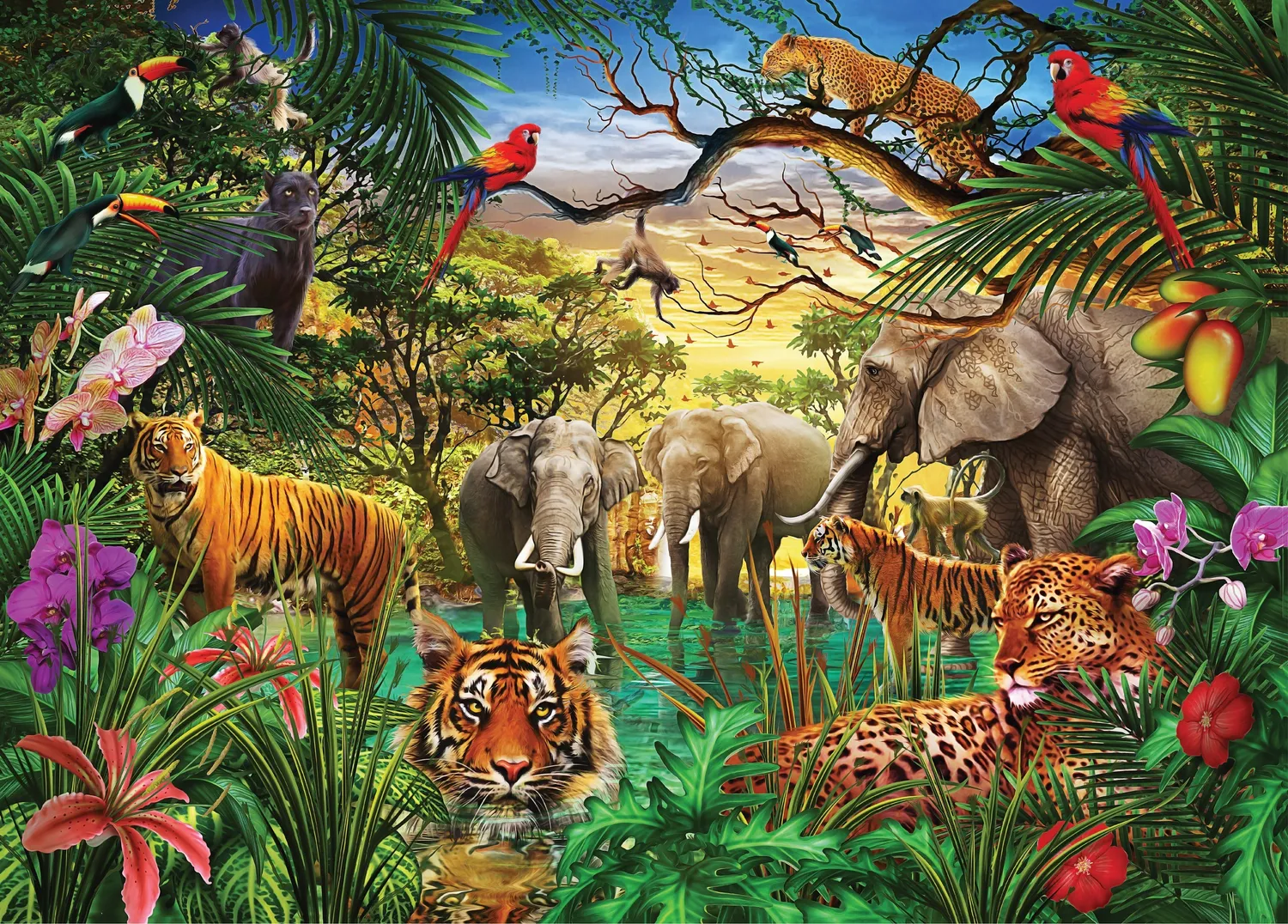 Peter Pauper Press Jungle Life 1000 Piece puslespill 1000 brikker