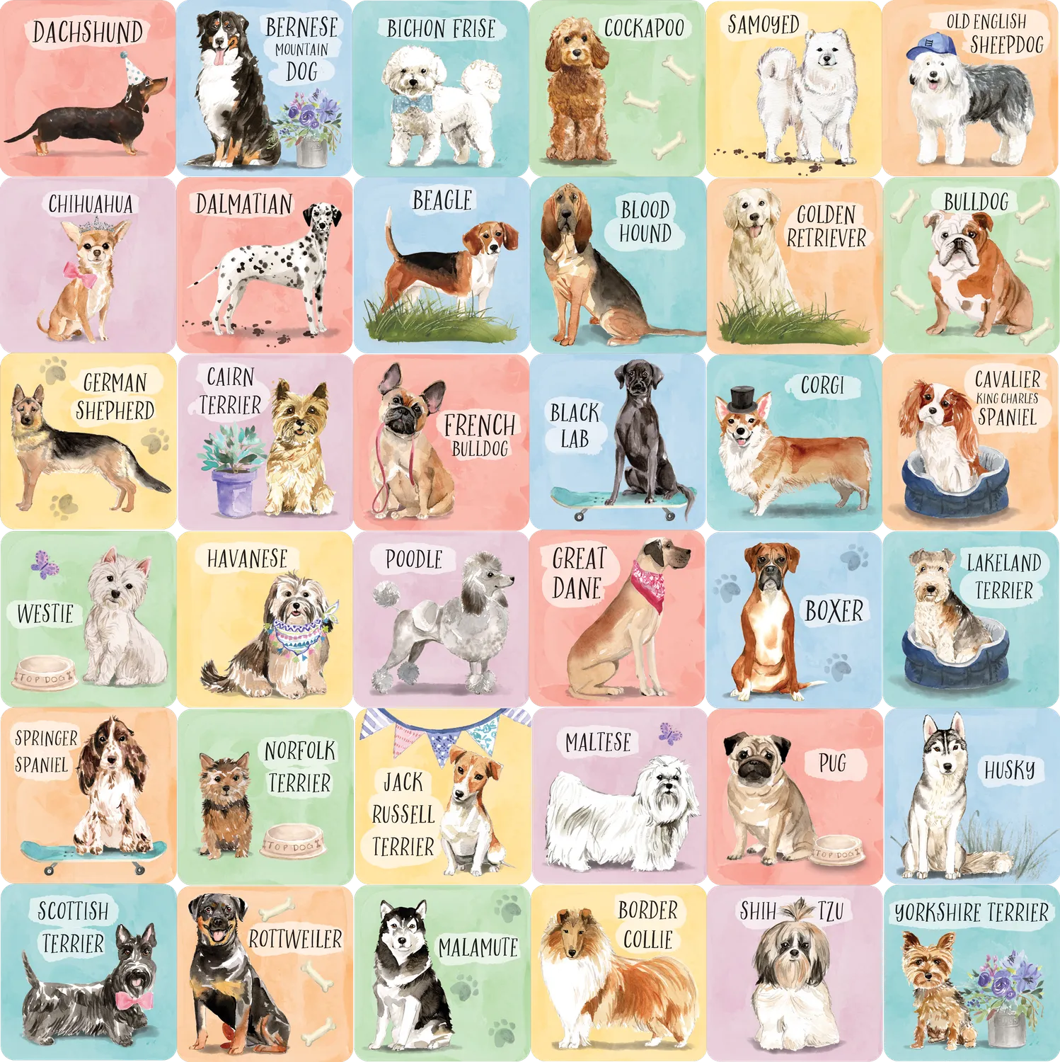 Peter Pauper Press Dogs memoryspill 72 kort