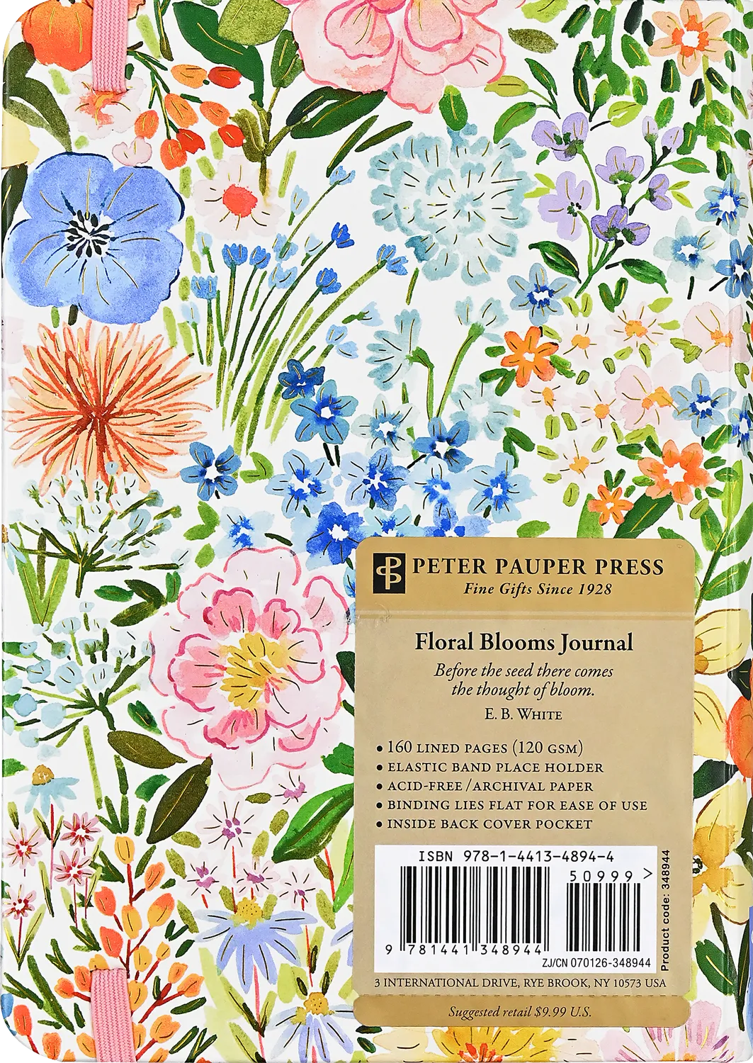 Peter Pauper Press Floral Blooms notatbok linjert 160 sider