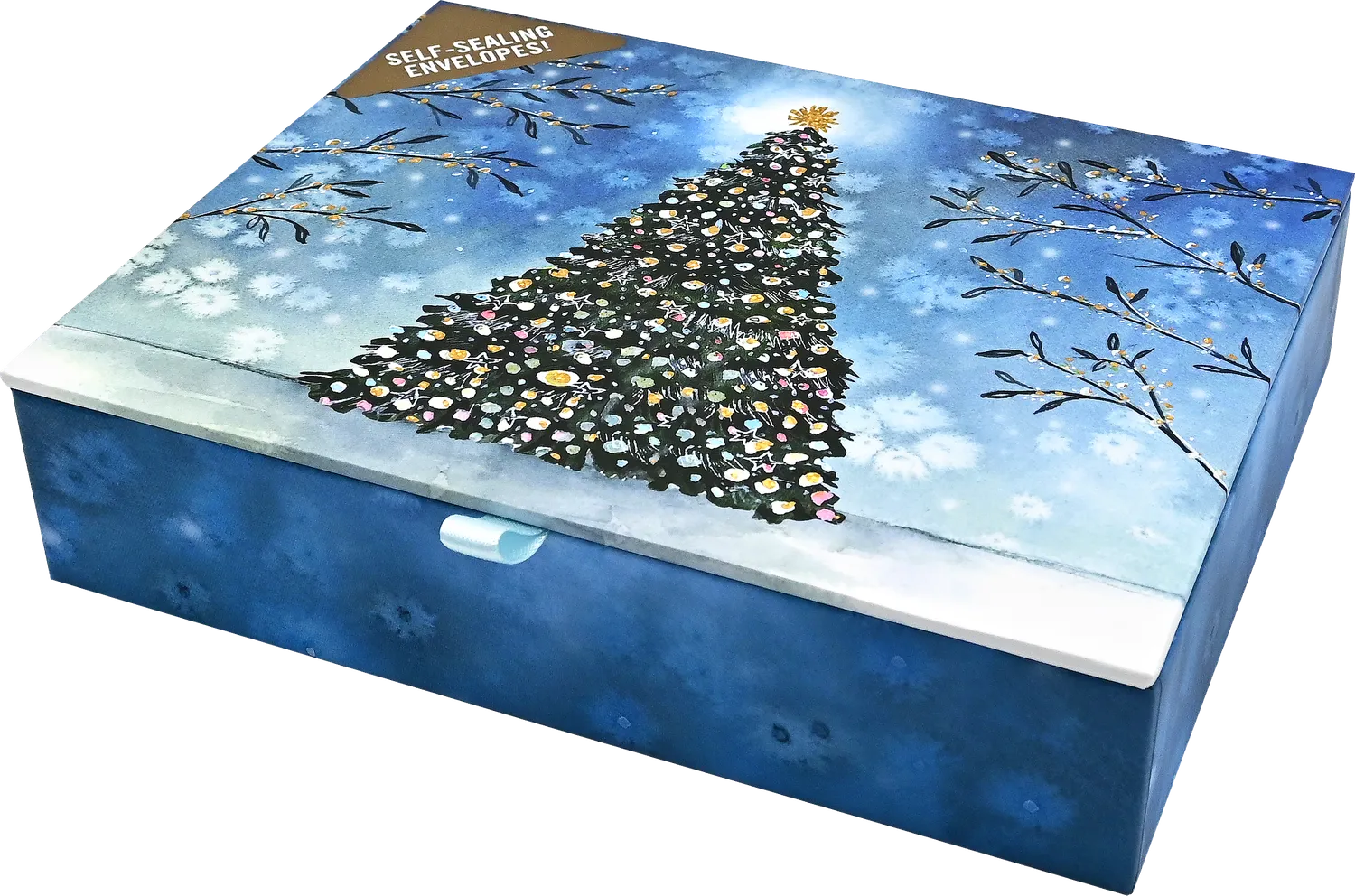 Peter Pauper Press Twilight Tree julekort 20 stk gullfolie