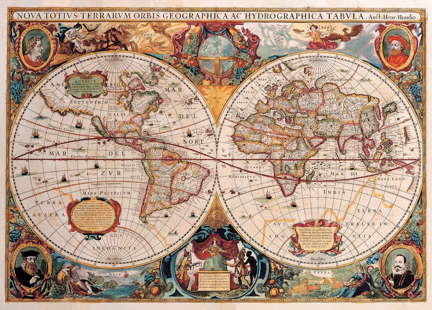 Peter Pauper Press Old World Map puslespill 1000 brikker antikk kart
