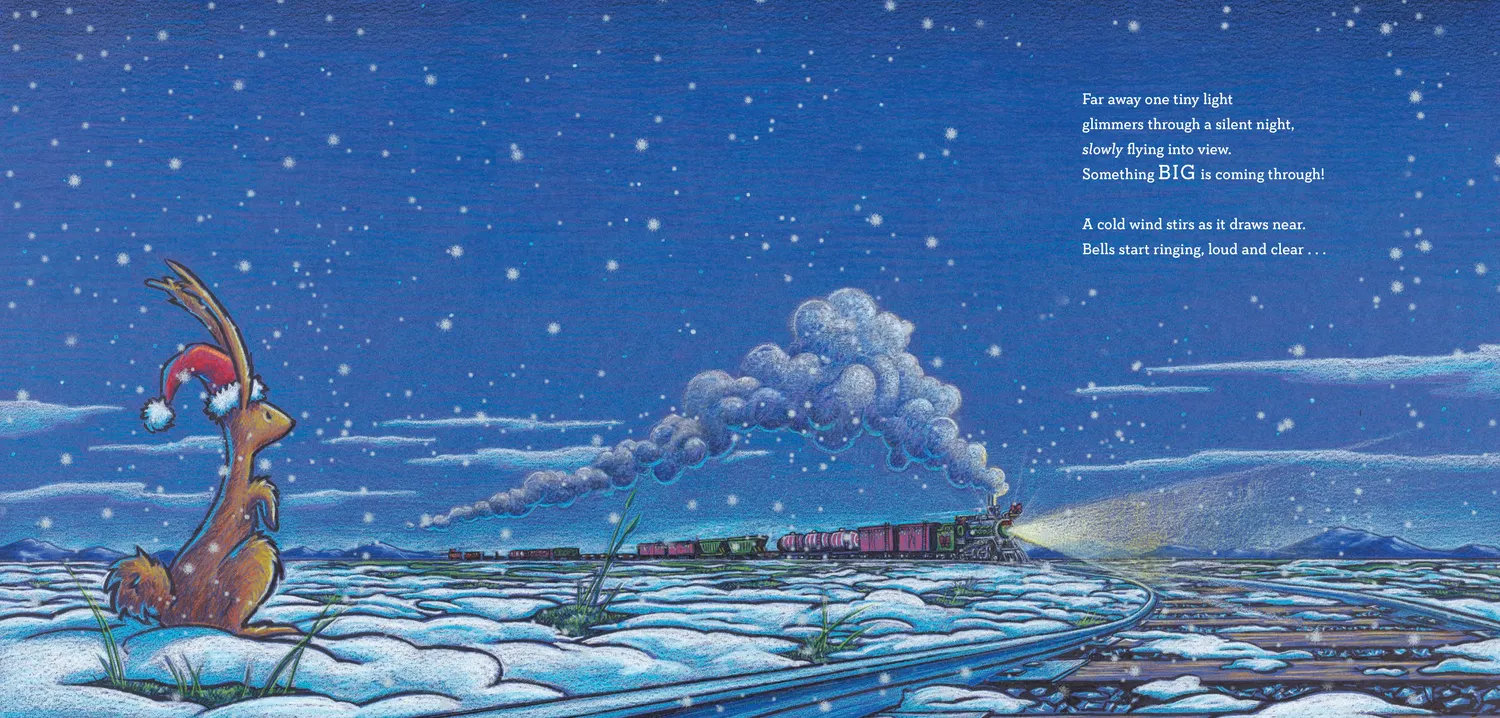 Abrams Steam Train Dream Train Christmas barnebok innbundet