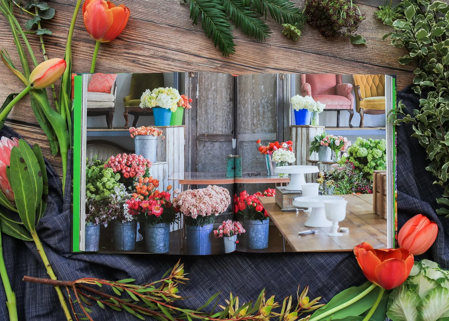 Abrams Color Me Floral blomsterbok innbundet monokrom