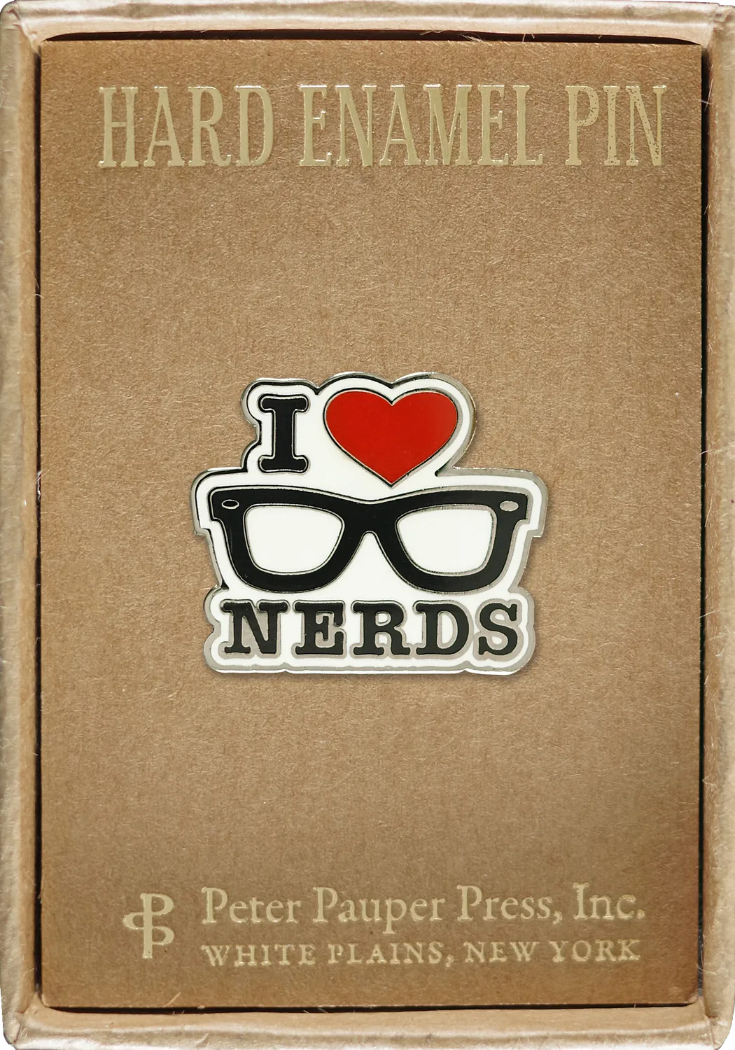 Peter Pauper Press I Love Nerds emaljepin i gaveeske