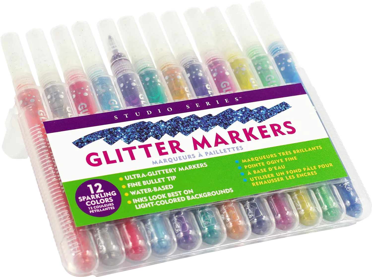 Studio Series Glitter Markers tusjer 12 stk glitter