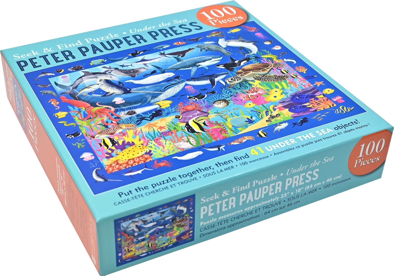 Peter Pauper Press Under the Sea barnepuslespill 100 brikker