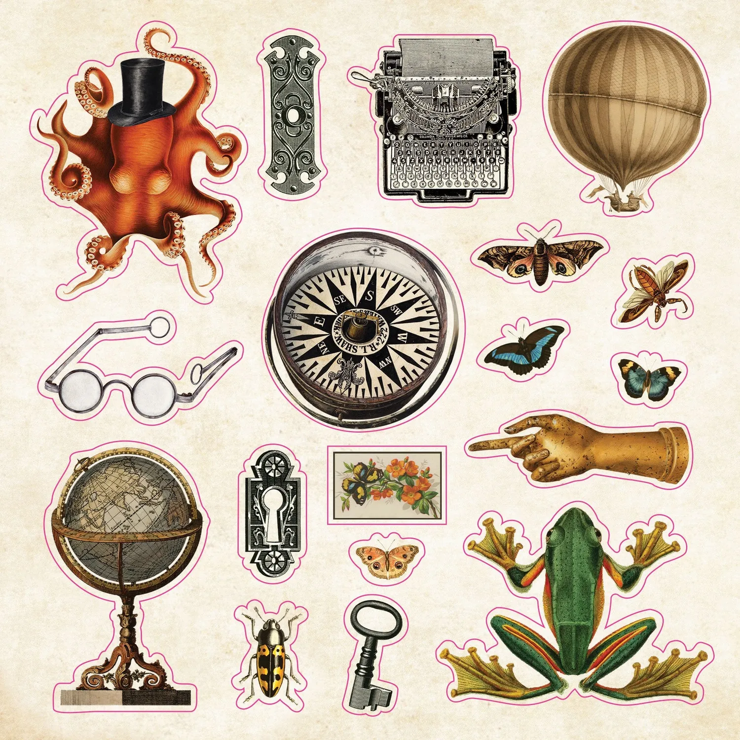 Peter Pauper Press Curiosities klistremerkebok 750 klistremerker
