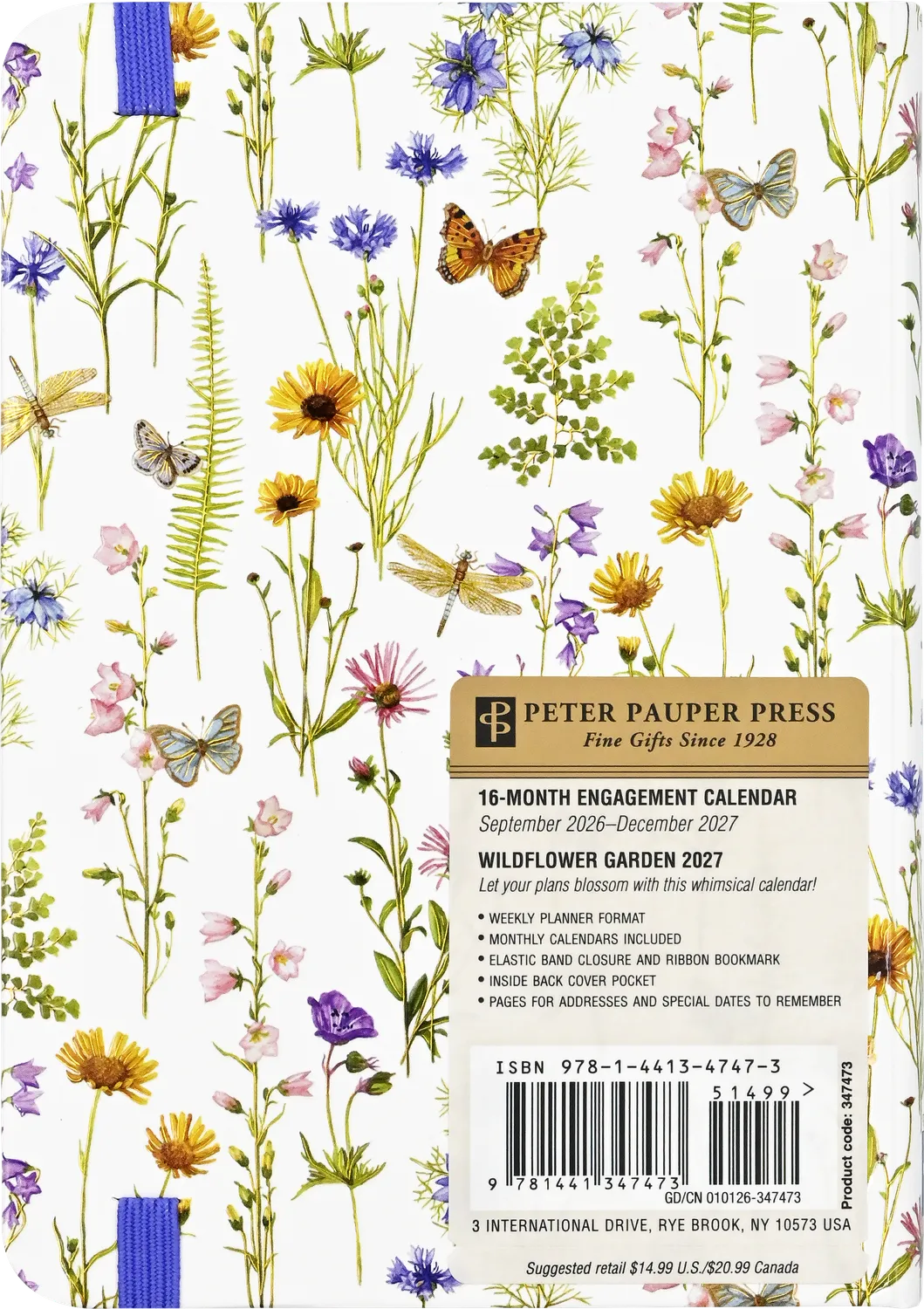 Peter Pauper Press Wildflower Garden ukeplanlegger 2027 blomst