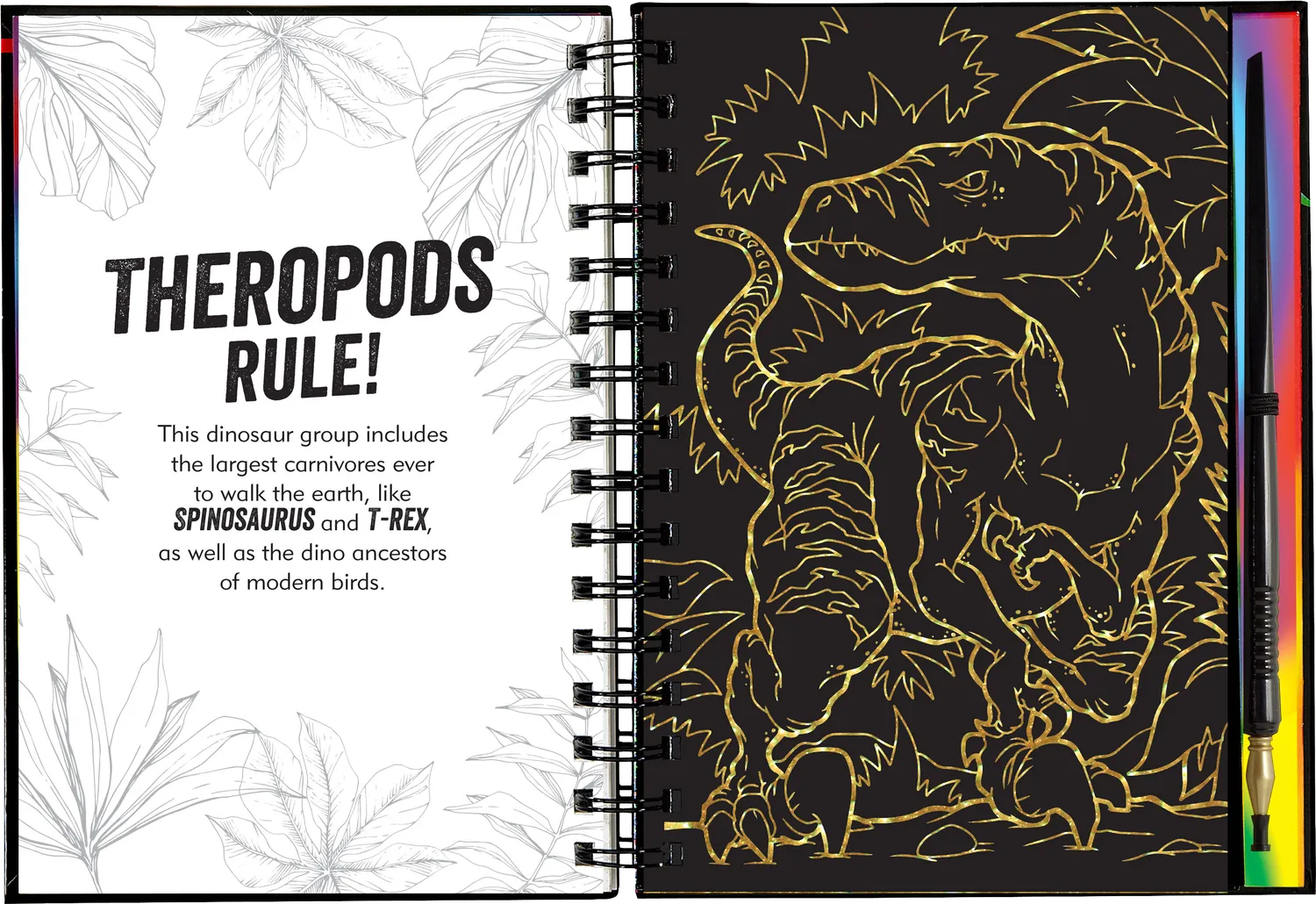 Peter Pauper Press Extreme Dinosaurs skrapebok Scratch and Sketch