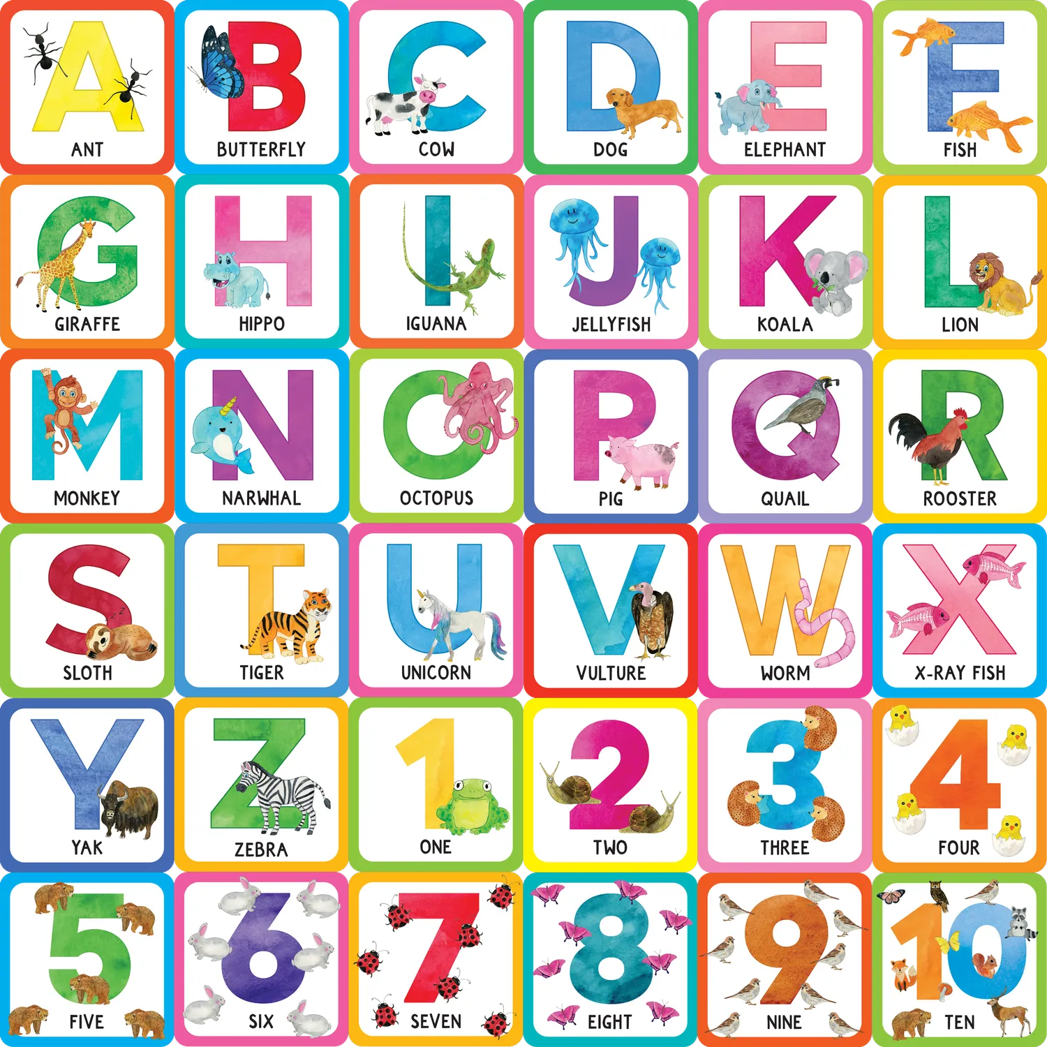 Peter Pauper Press Animal Alphabet memoryspill 72 kort