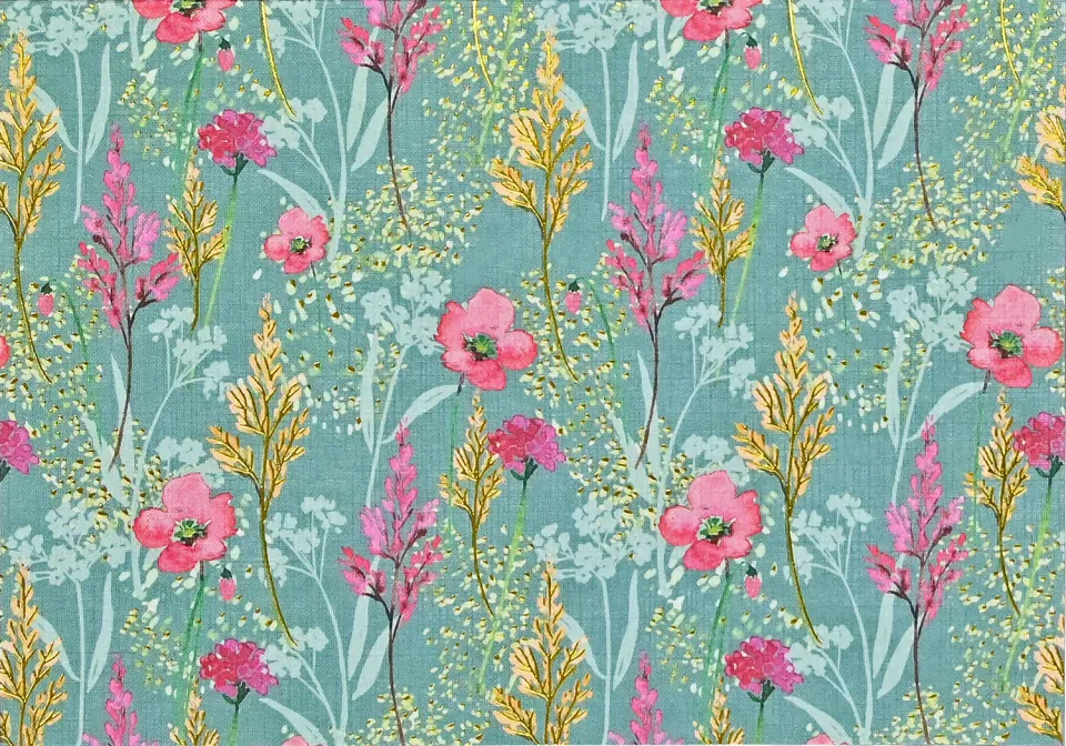 Peter Pauper Press Golden Meadow kortsett 14 kort blomster