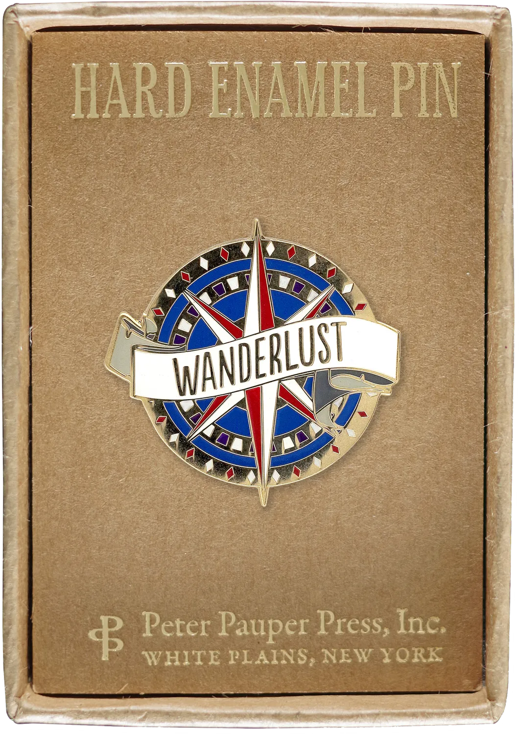 Peter Pauper Press Wanderlust emaljenål kompassrose