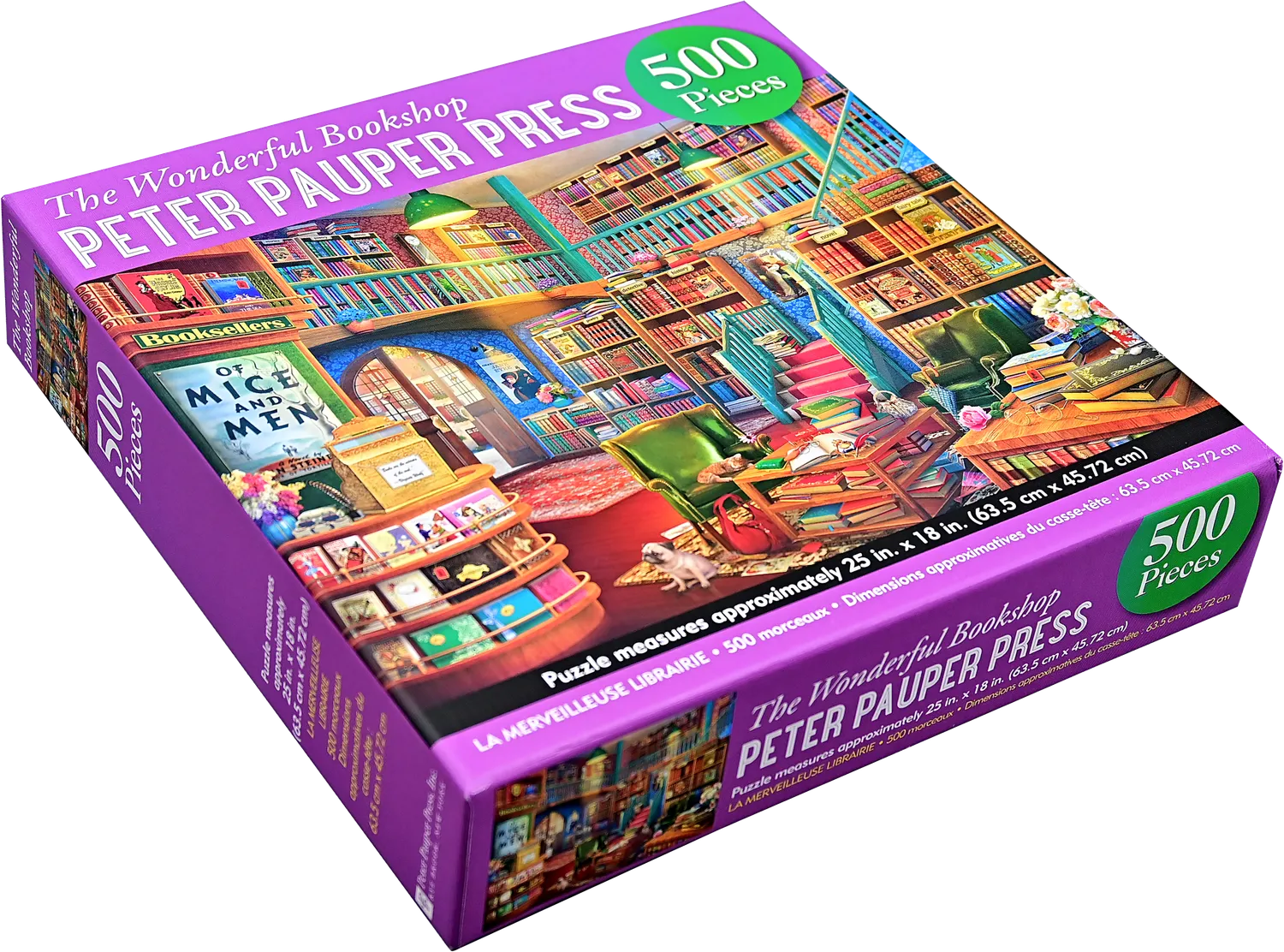 Peter Pauper Press Wonderful Bookshop puslespill 500 brikker bokhandel
