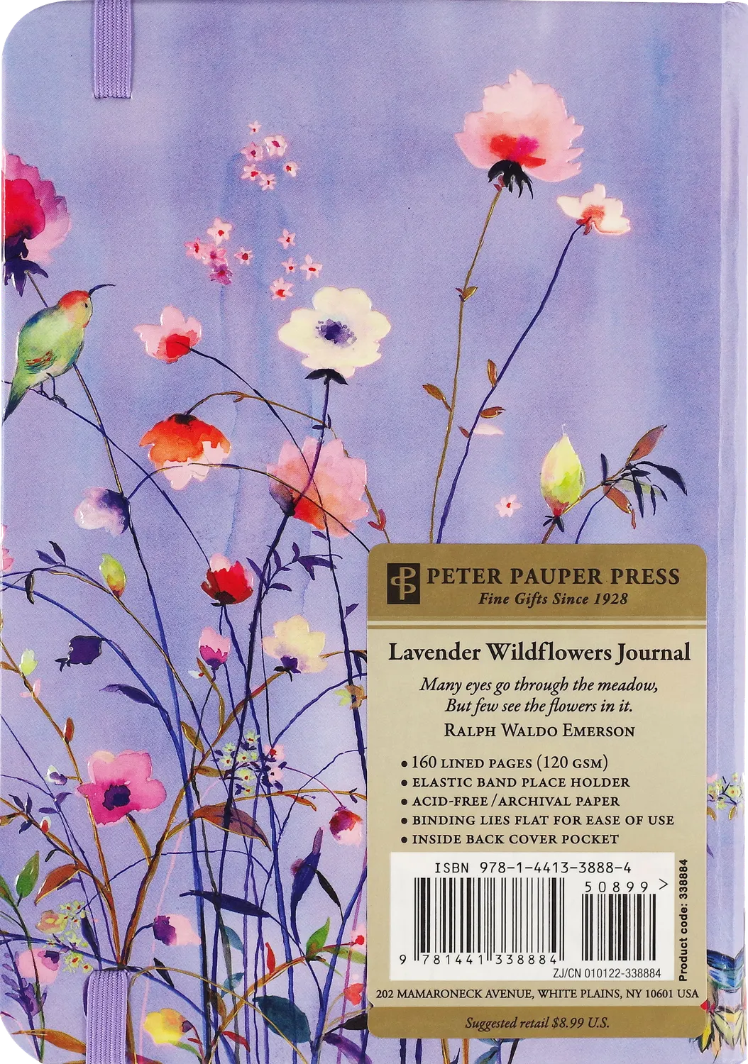 Peter Pauper Press Lavender Wildflowers notatbok lavendel linjert