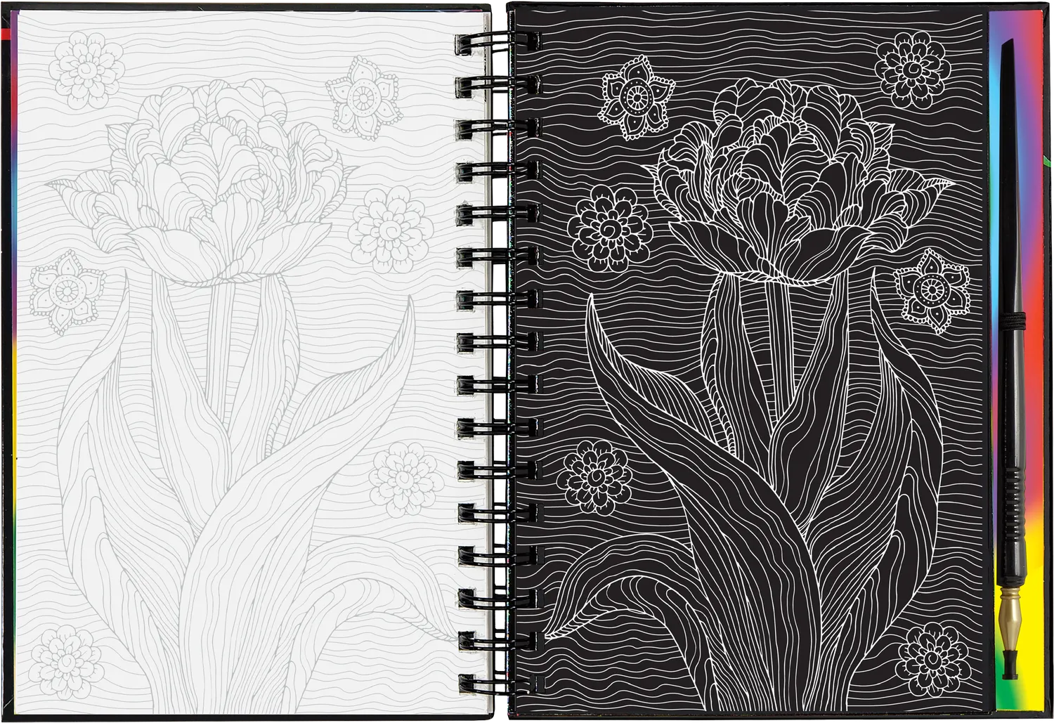 Peter Pauper Press Scratch and Sketch Extreme! Flowers skrapebok