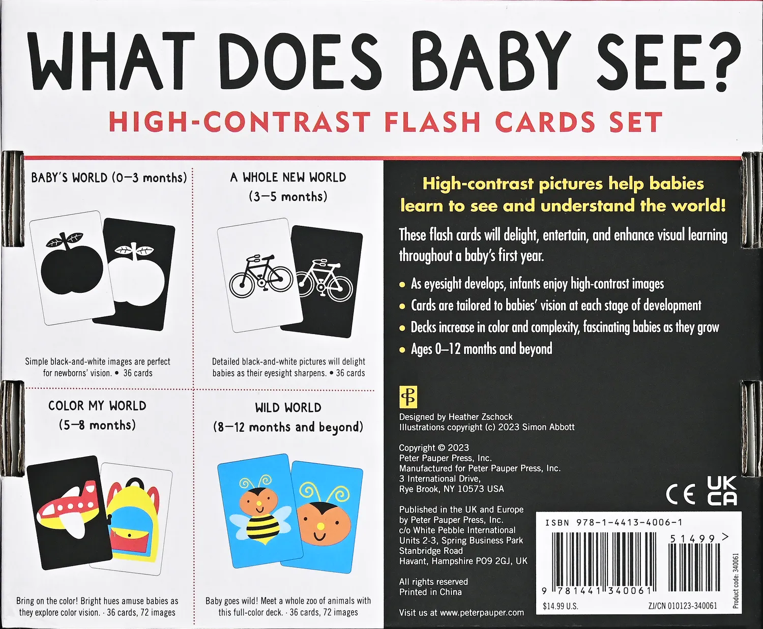 Peter Pauper Press What Does Baby See flashkort 4-pakning